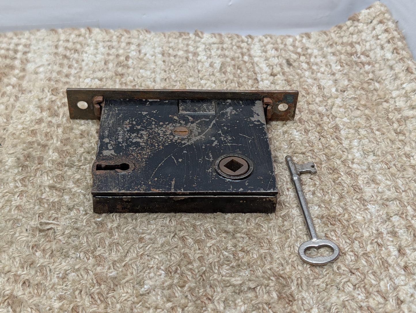 Antique Interior Mortise Lock Door Hardware #5164 (2-6-10) With Key