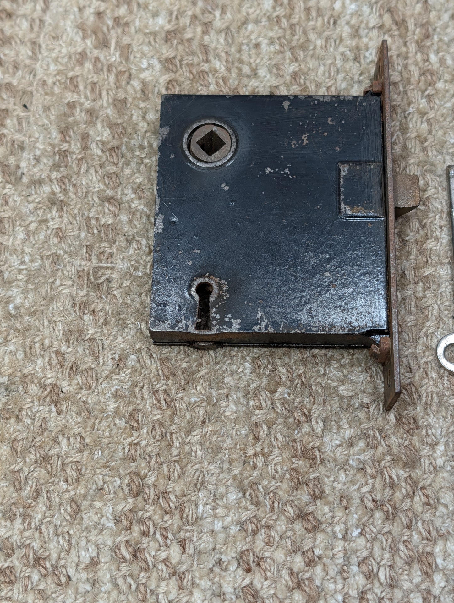 Antique Interior Mortise Lock Door Hardware #5164 (2-6-10) With Key