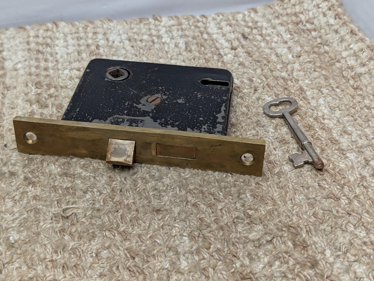 Antique Interior Mortise Lock Door Hardware #858 3/4 (7-8-9) With Key