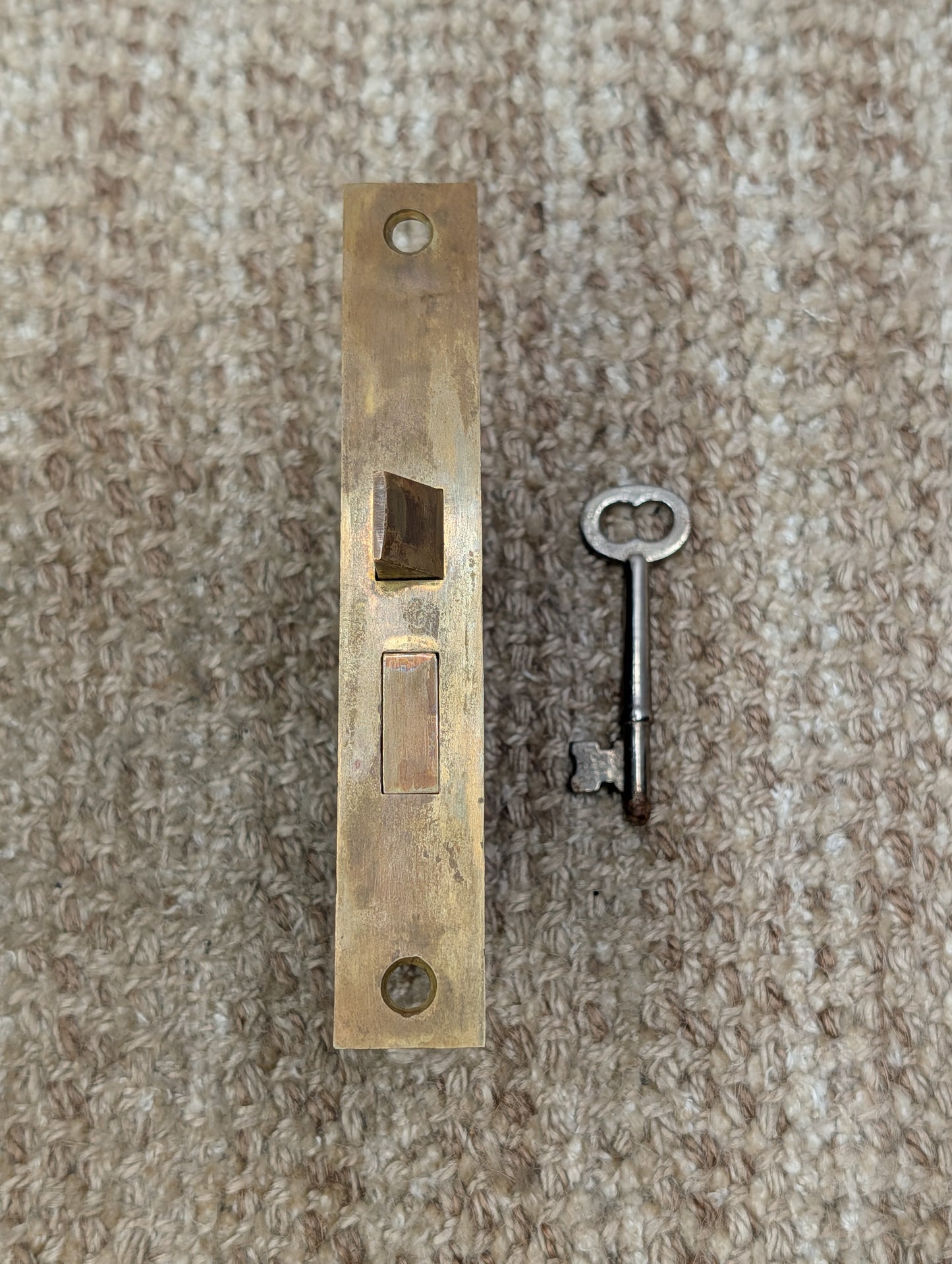 Antique Interior Mortise Lock Door Hardware #858 3/4 (7-8-9) With Key