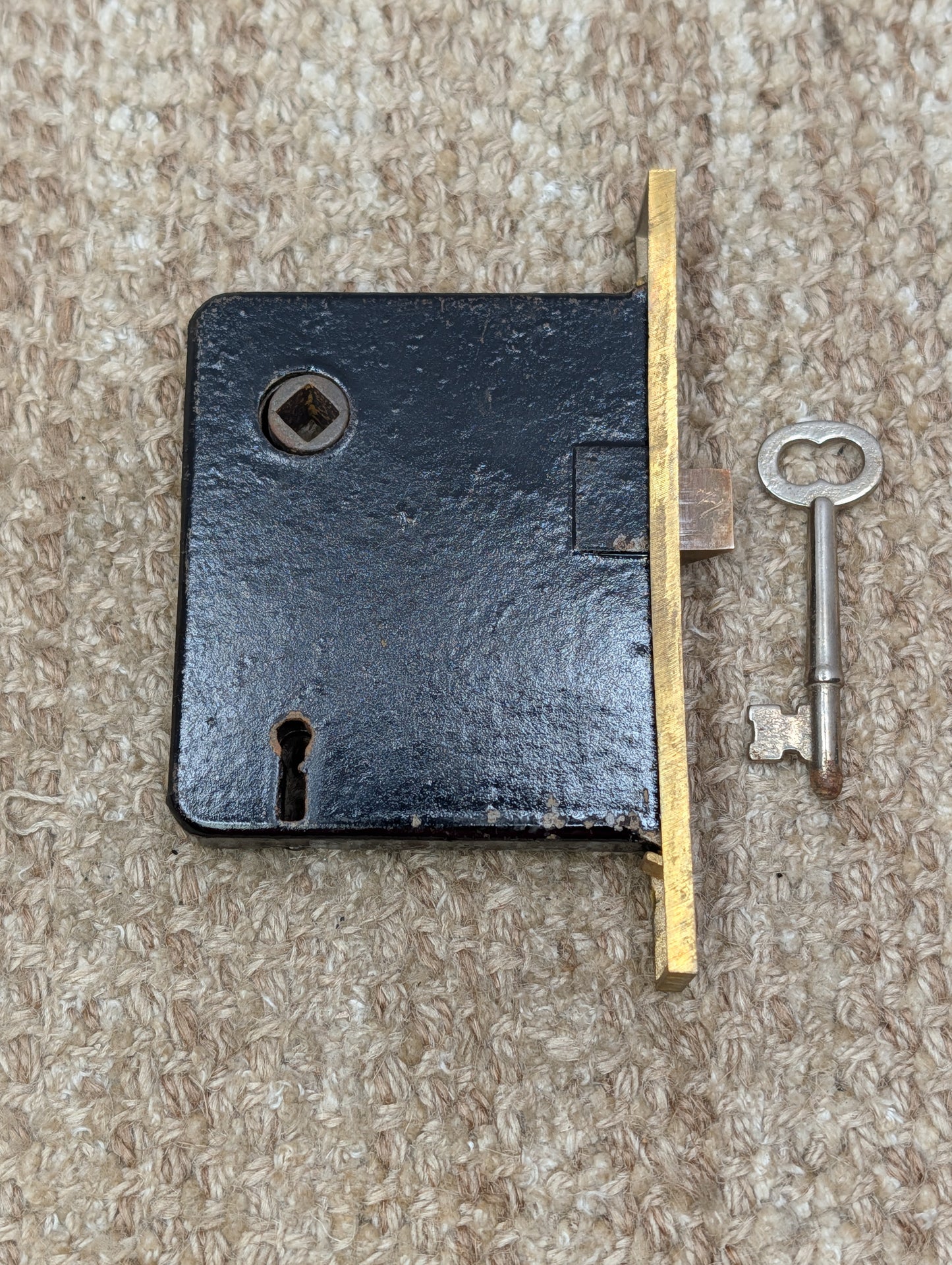 Antique Interior Mortise Lock Door Hardware #858 3/4 (7-8-9) With Key