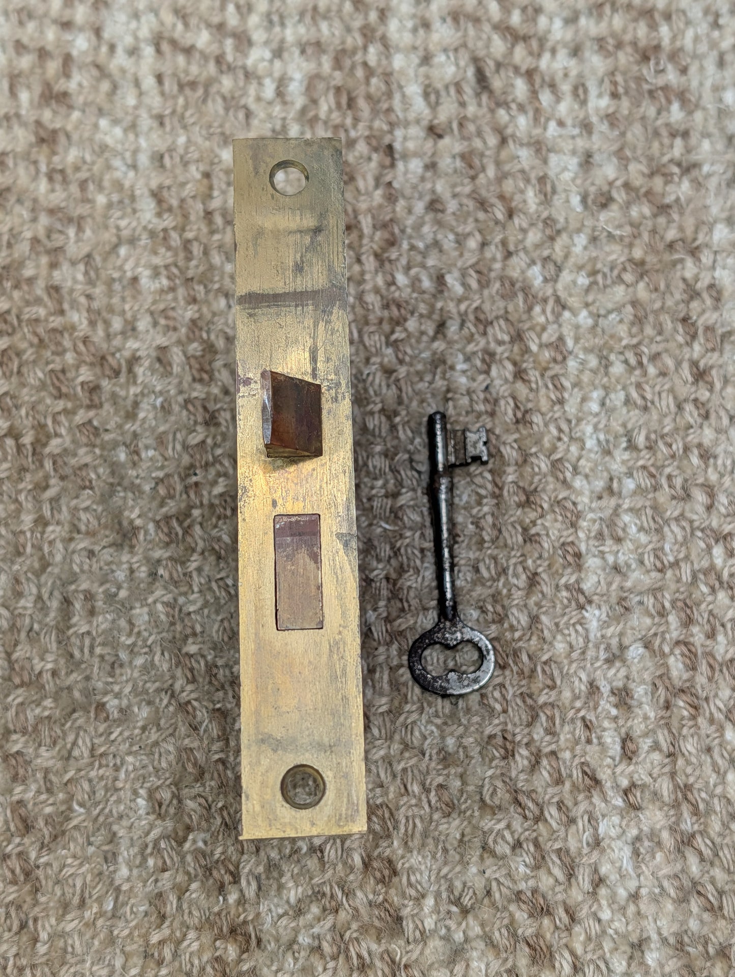 Antique Interior Mortise Lock Door Hardware #858 3/4 (7-8-9) With Key