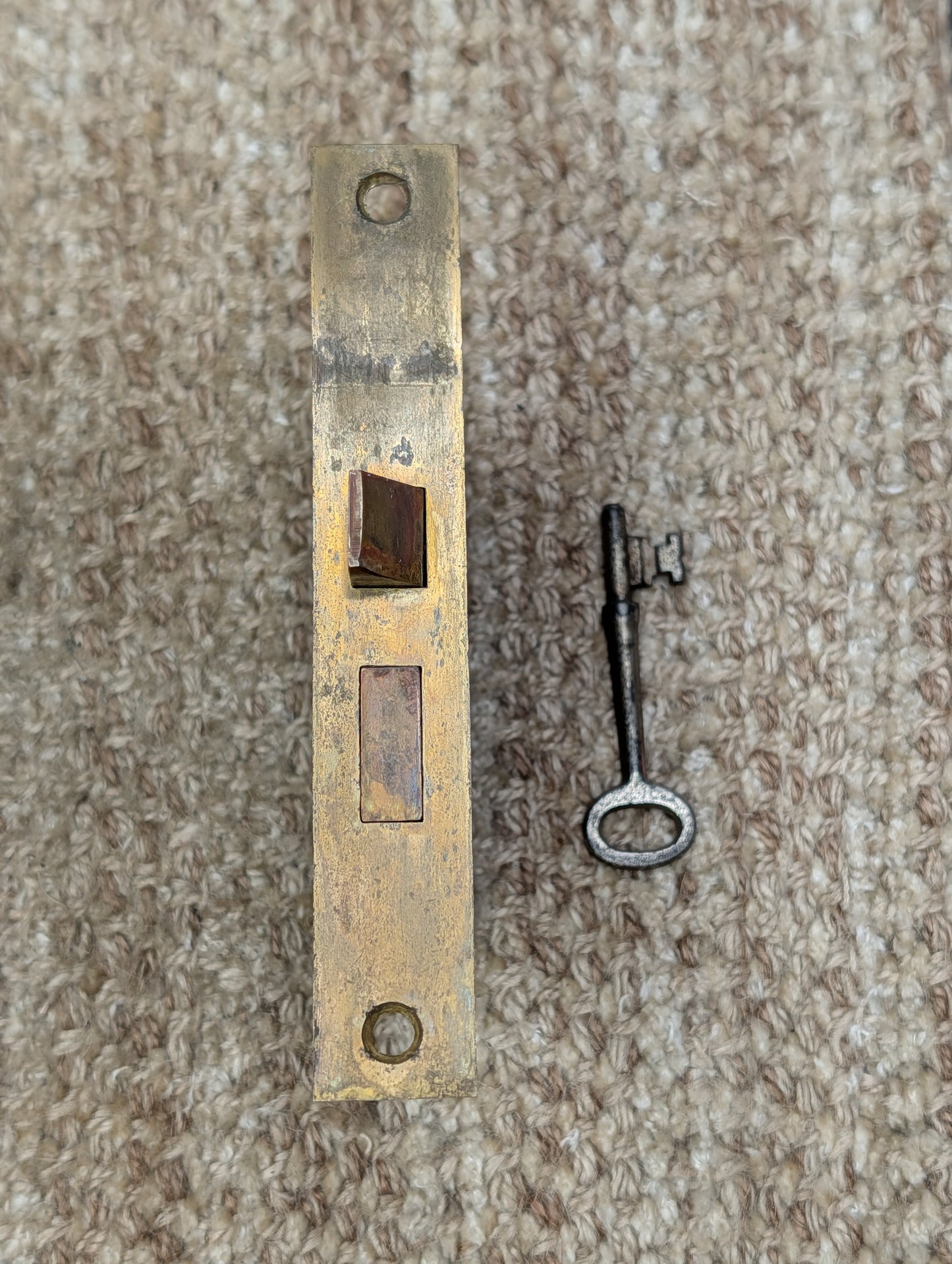 Antique Interior Mortise Lock Door Hardware #858 3/4 (7-8-9) With Key