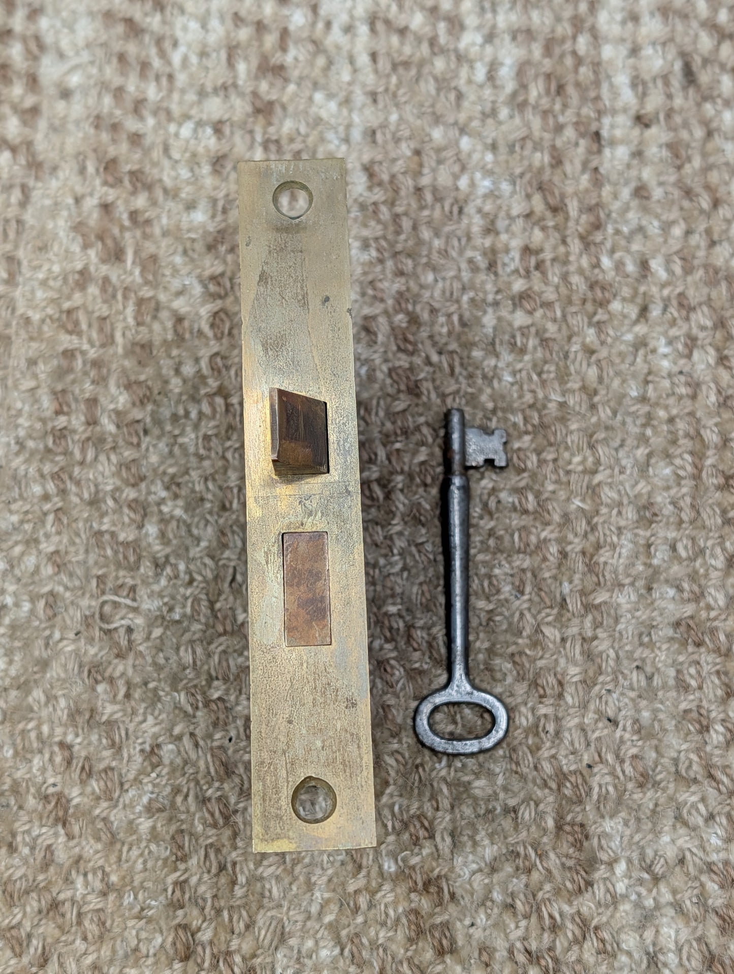 Antique Interior Mortise Lock Door Hardware #858 3/4 (7-8-9) With Key