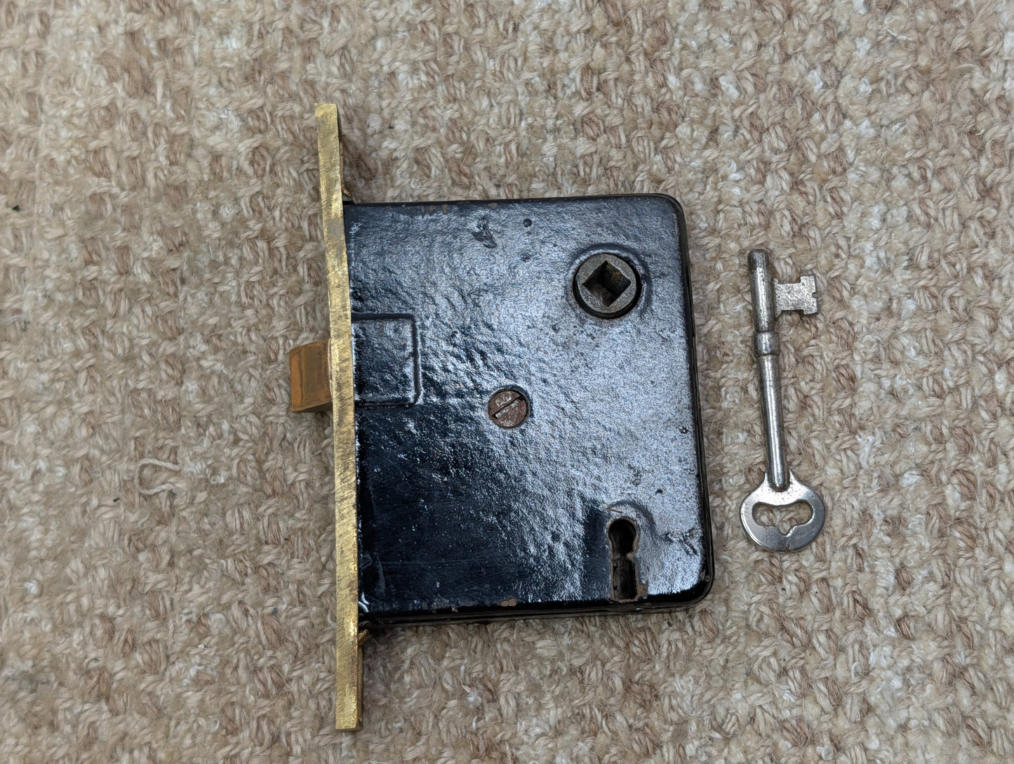 Antique Interior Mortise Lock Door Hardware #858 3/4 (7-8-9) With Key