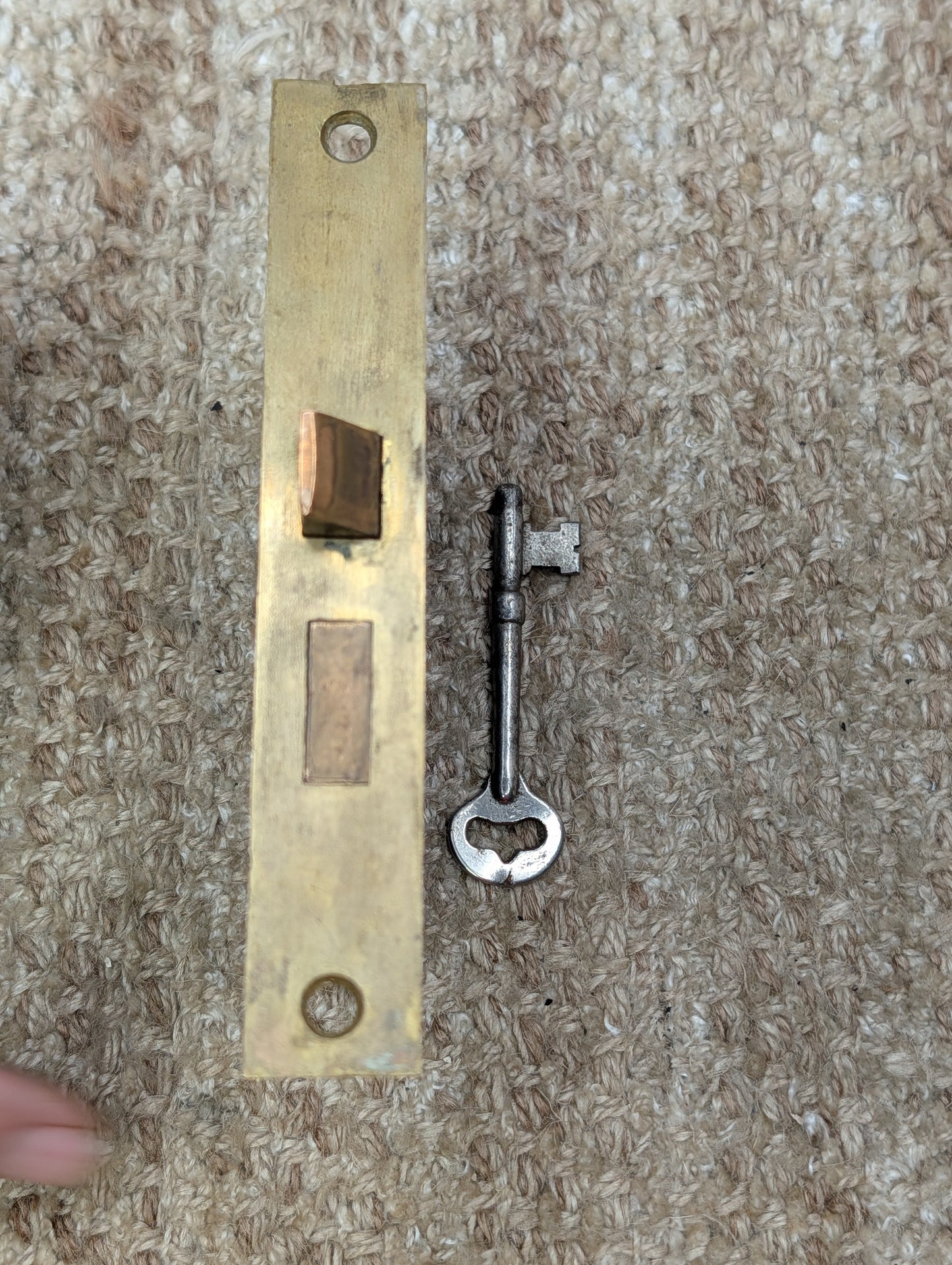 Antique Interior Mortise Lock Door Hardware #858 3/4 (7-8-9) With Key