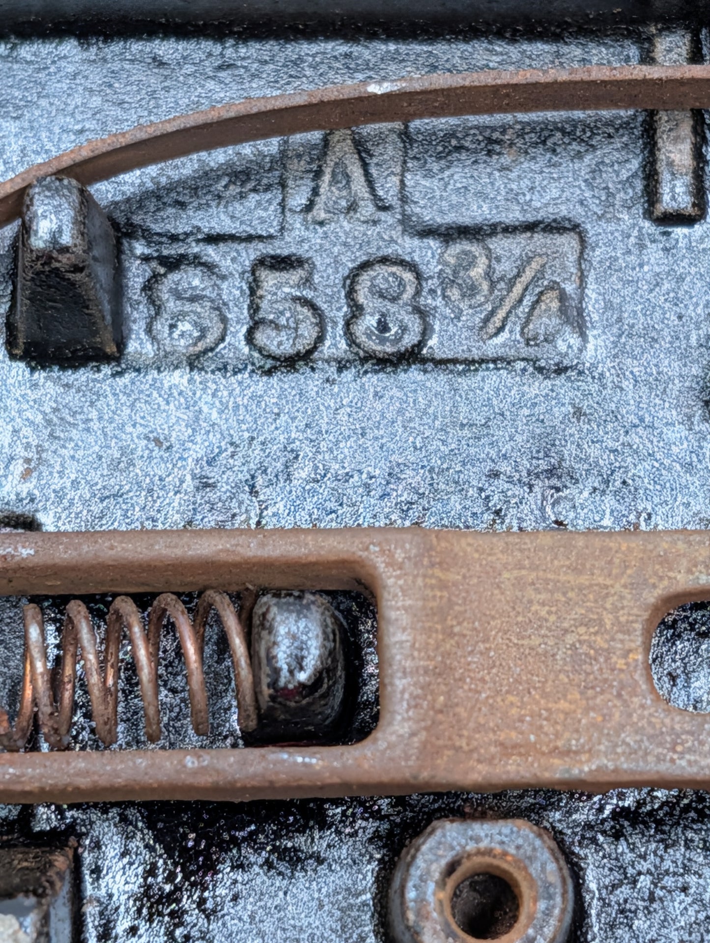Antique Interior Mortise Lock Door Hardware #858 3/4 (1-2-3) With Key