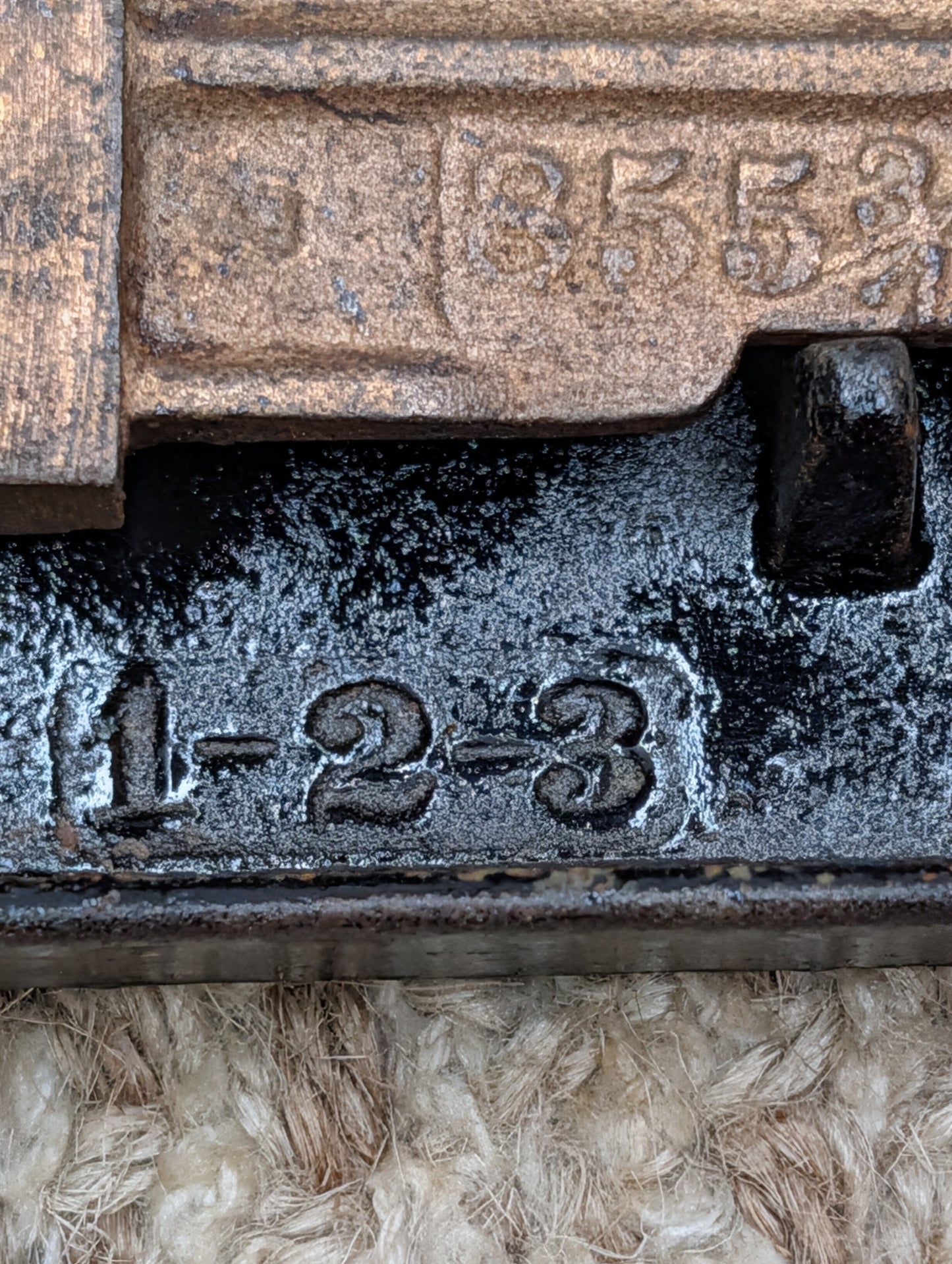 Antique Interior Mortise Lock Door Hardware #858 3/4 (1-2-3) With Key