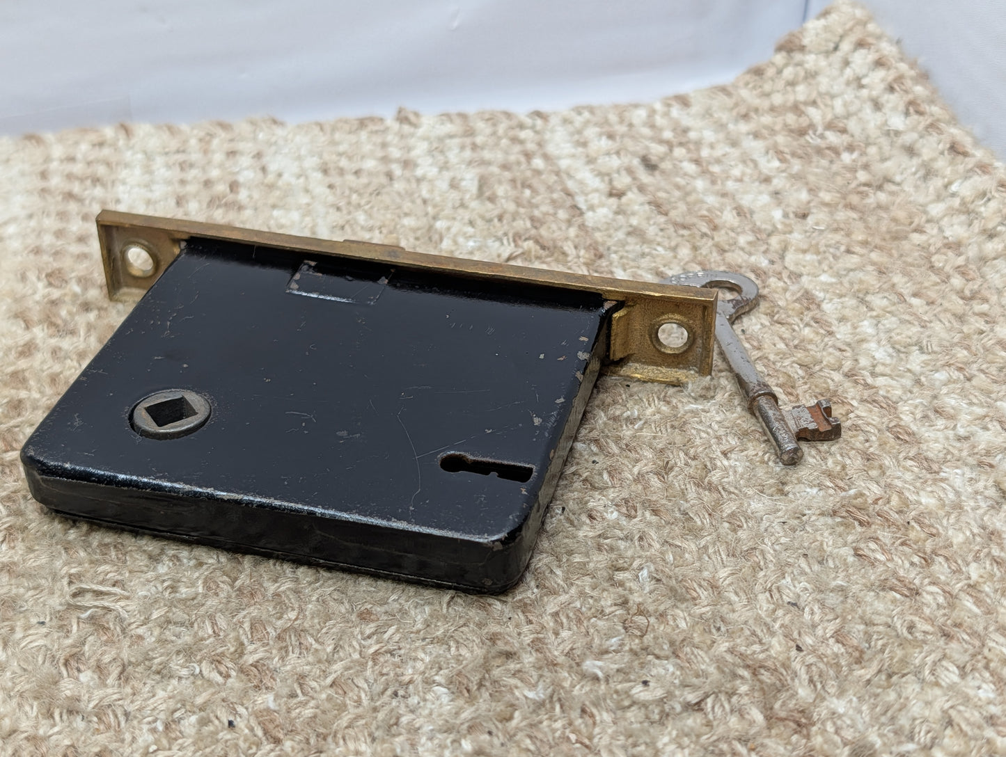 Antique Interior Mortise Lock Door Hardware #858 3/4 (10-11-12) With Key