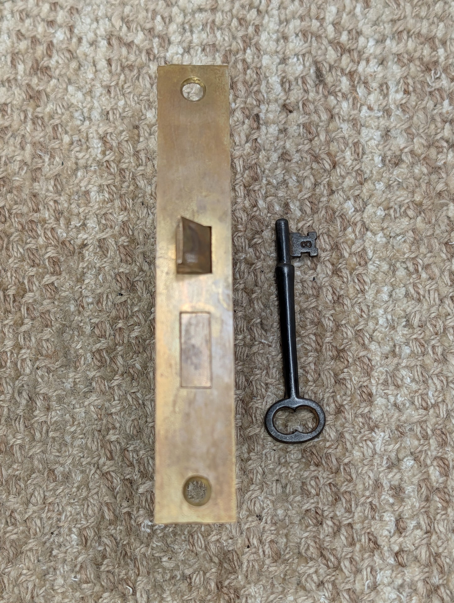 Antique Interior Mortise Lock Door Hardware #858 3/4 (10-11-12) With Key