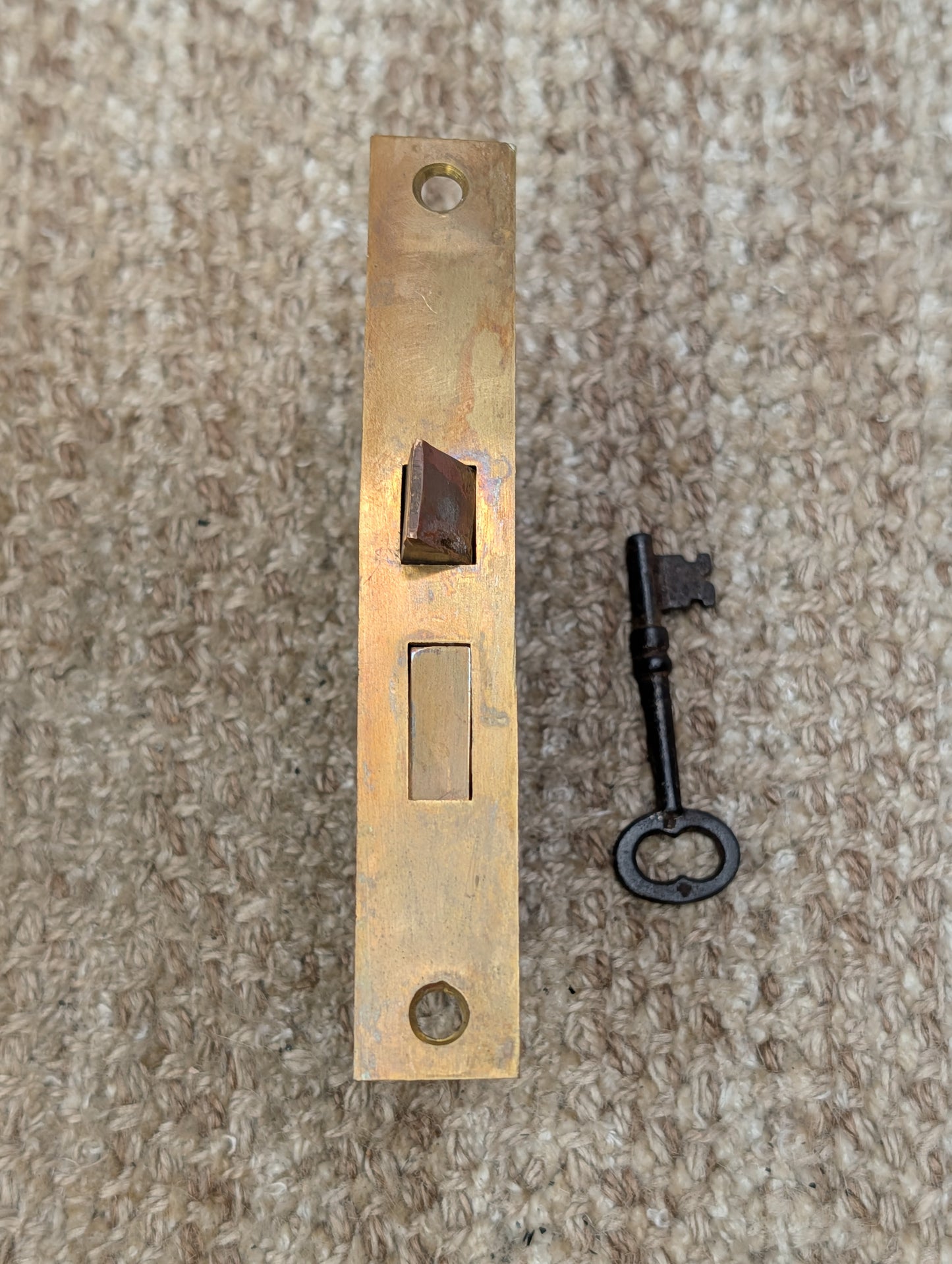 Antique Interior Mortise Lock Door Hardware #858 3/4 (10-11-12) With Key