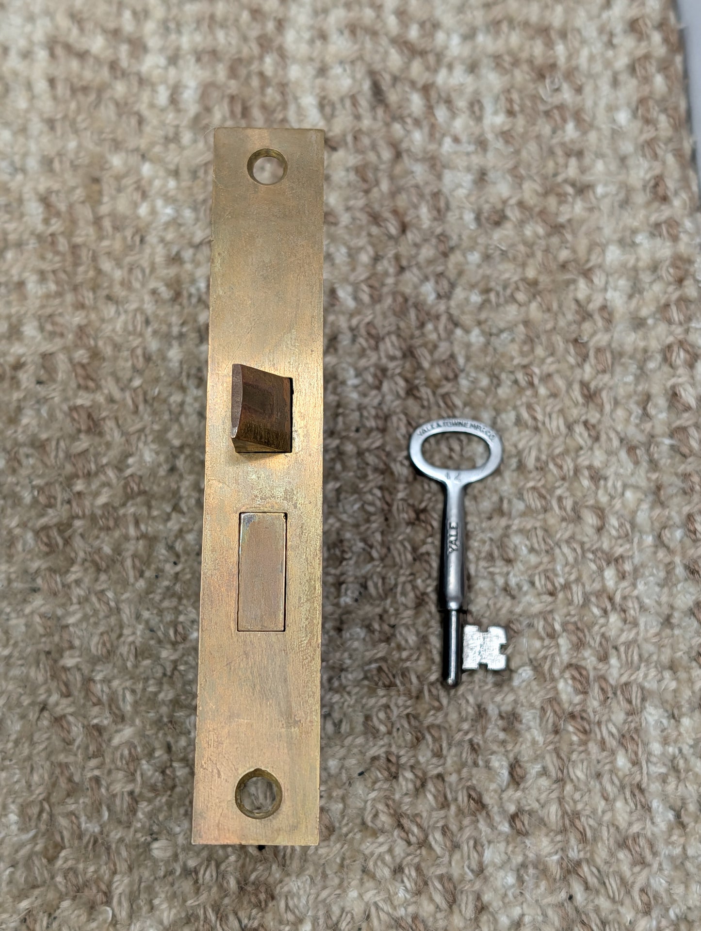 Antique Interior Mortise Lock Door Hardware #858 3/4 (10-11-12) With Key