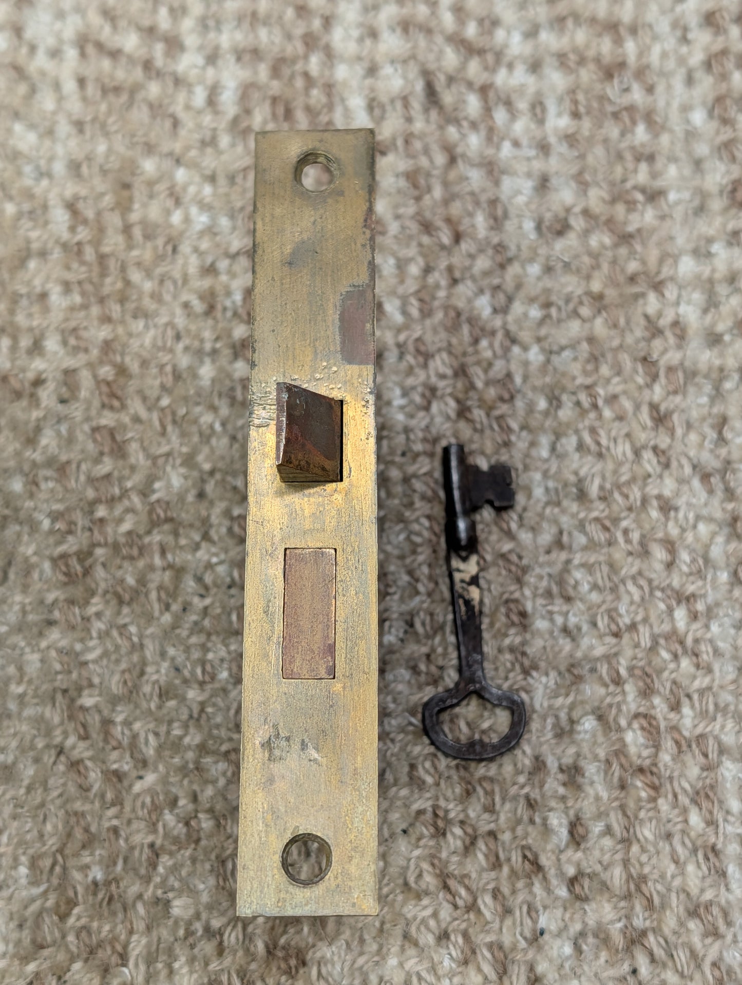 Antique Interior Mortise Lock Door Hardware #858 3/4 (10-11-12) With Key