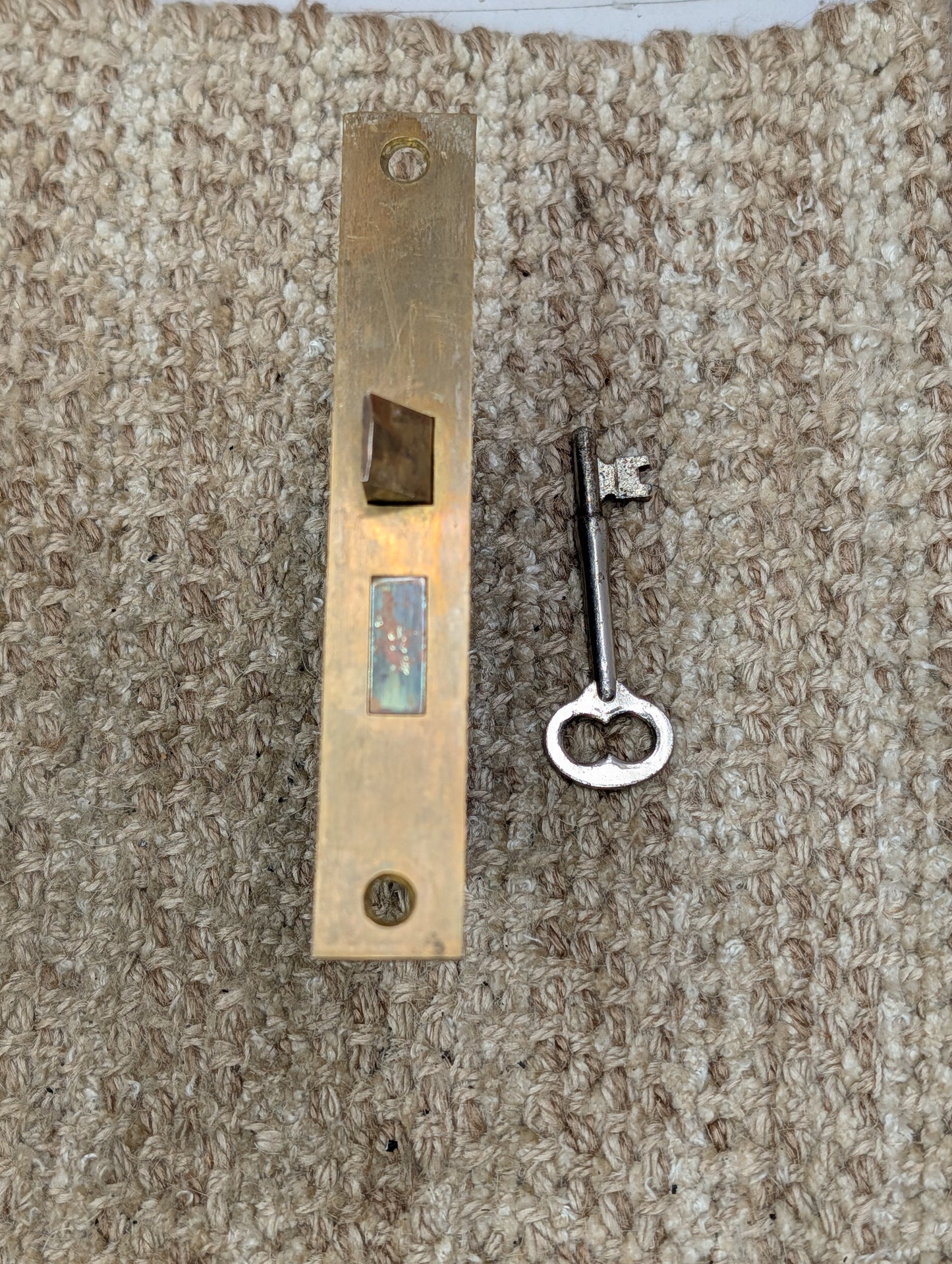 Antique Interior Mortise Lock Door Hardware #858 3/4 (10-11-12) With Key