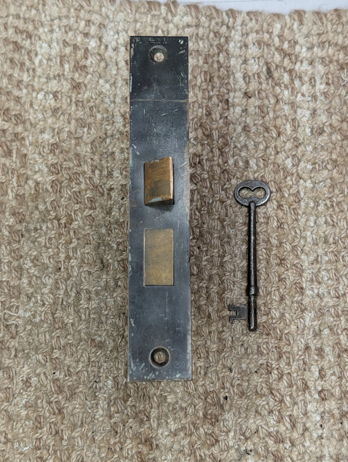 Antique Interior Corbin Mortise Lock Door Hardware #1365 1/2 With Key