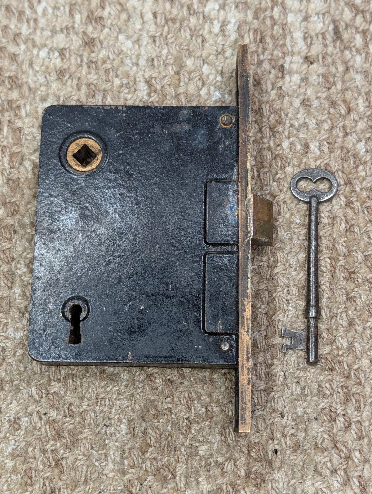 Antique Interior Corbin Mortise Lock Door Hardware #1365 1/2 With Key