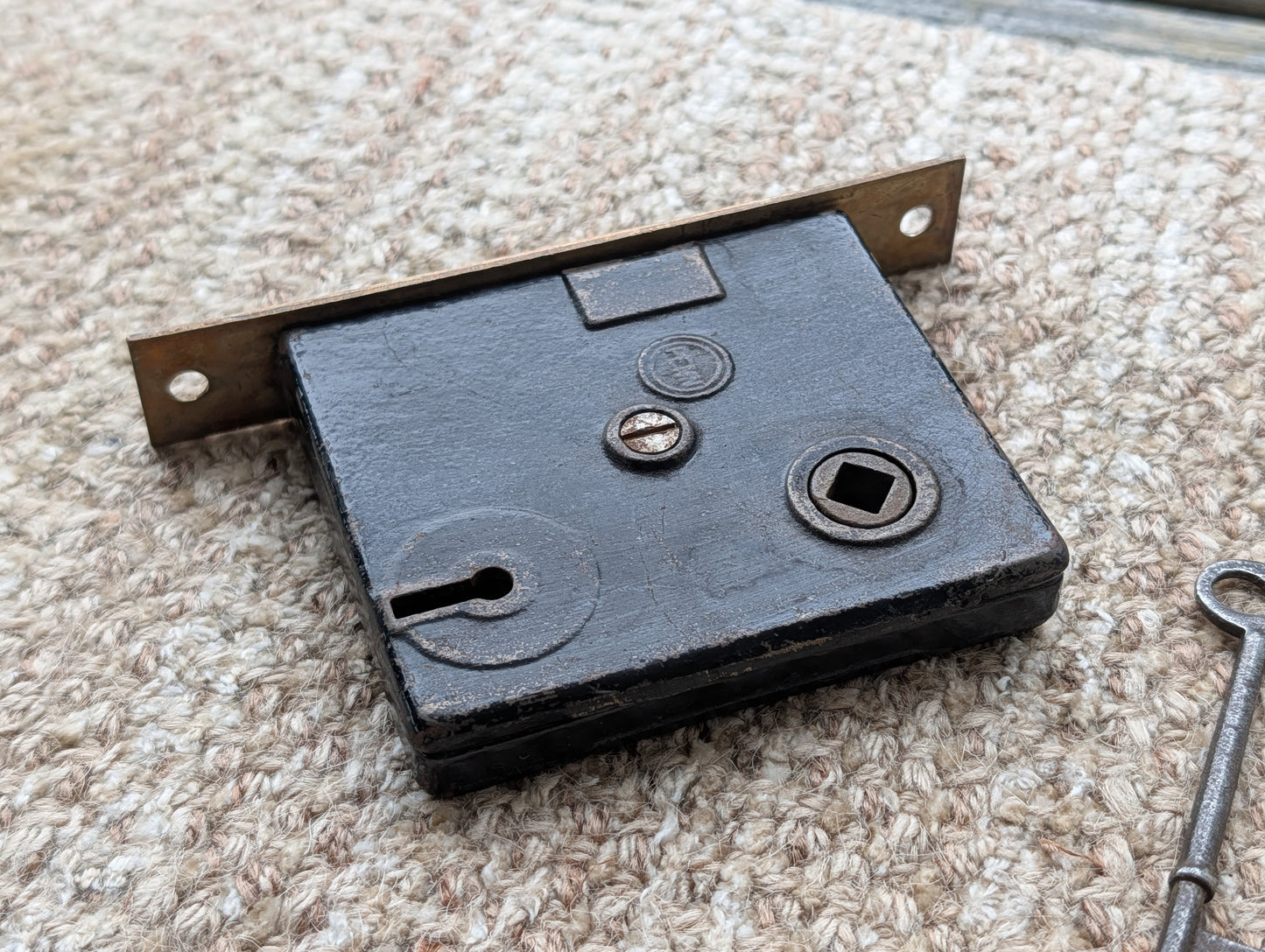 Antique Interior Penn Mortise Lock Door Hardware #2327 With Key