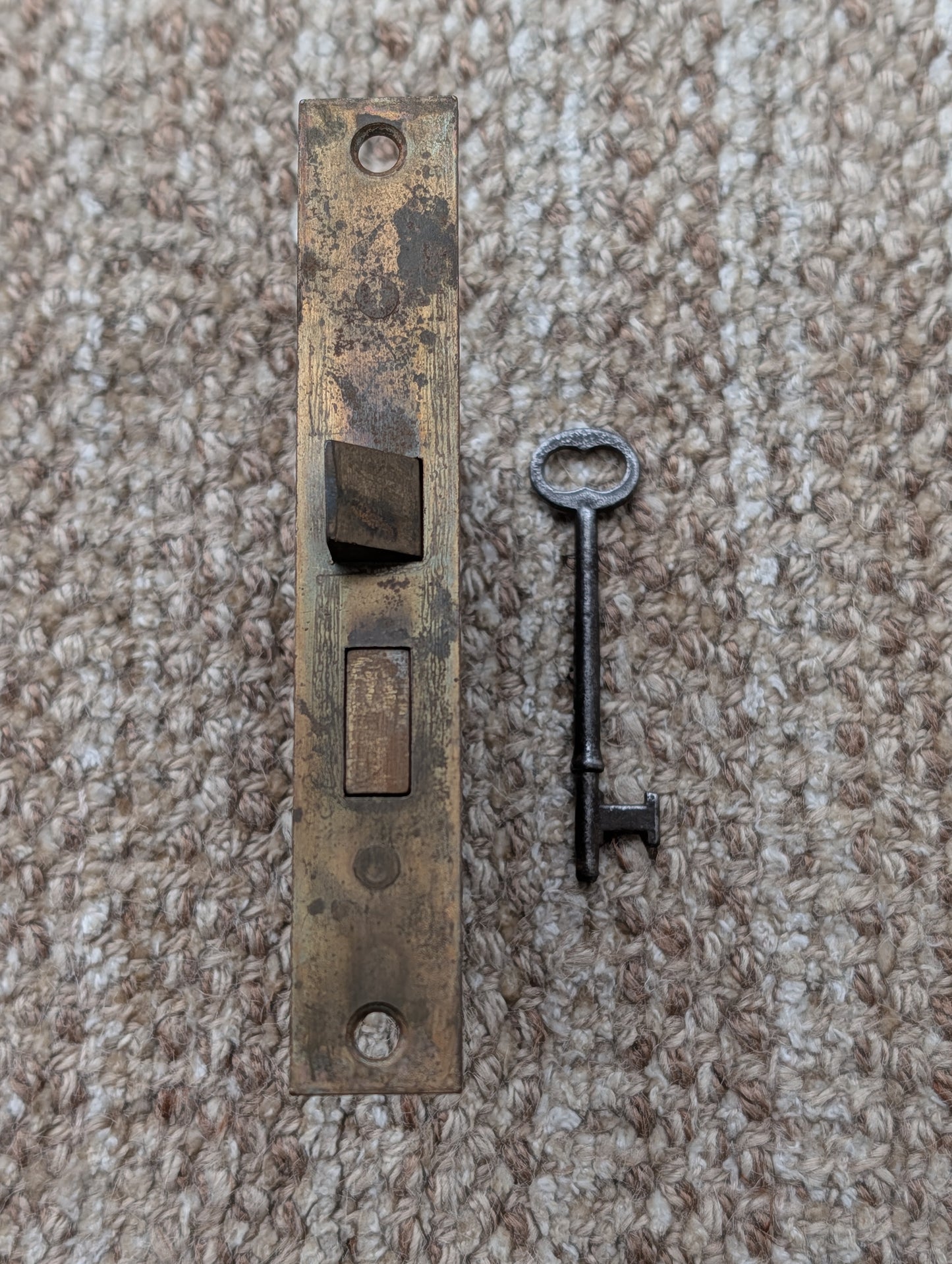 Antique Interior Penn Mortise Lock Door Hardware #2327 With Key