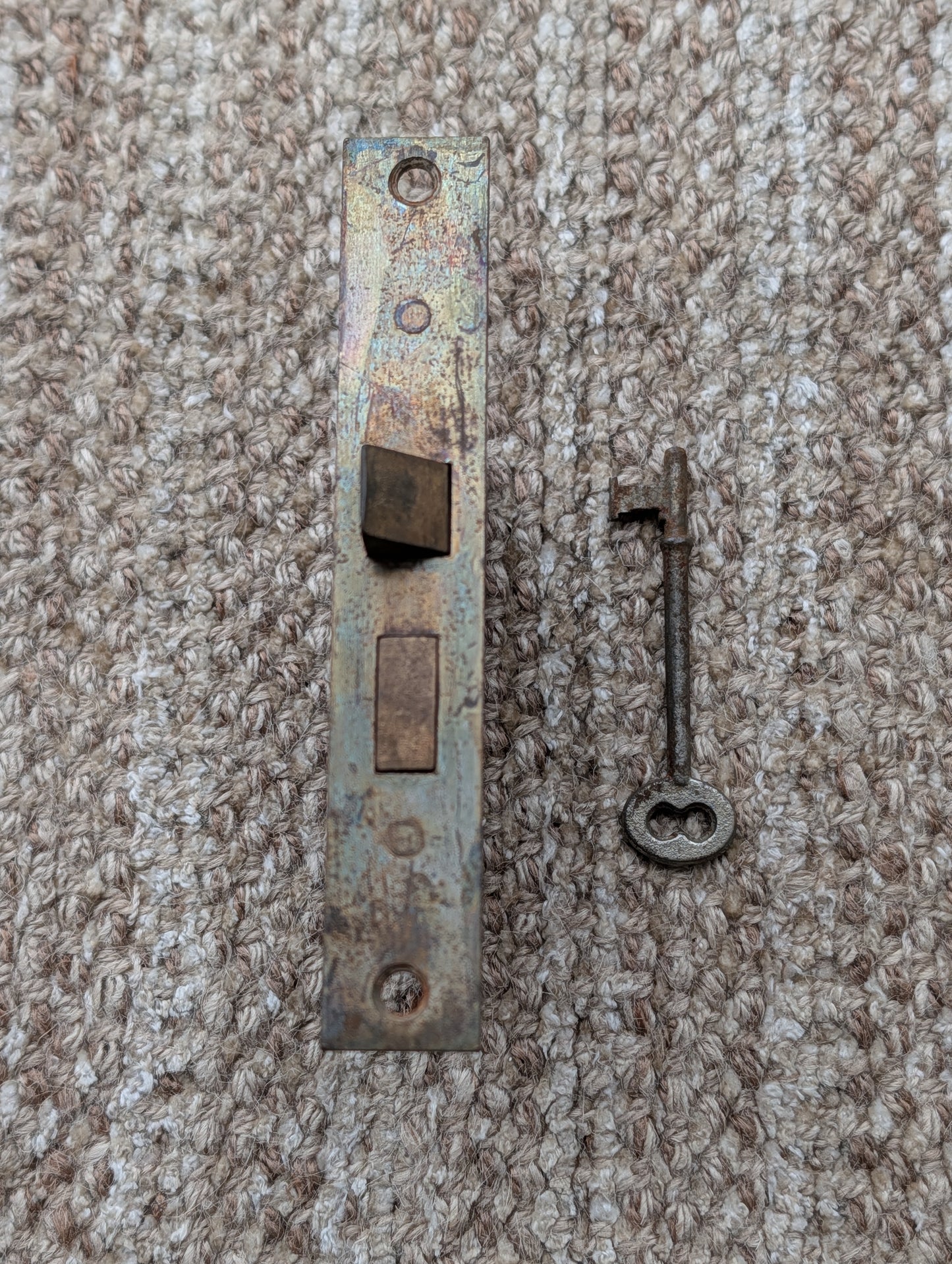 Antique Interior Penn Mortise Lock Door Hardware #2327 With Key
