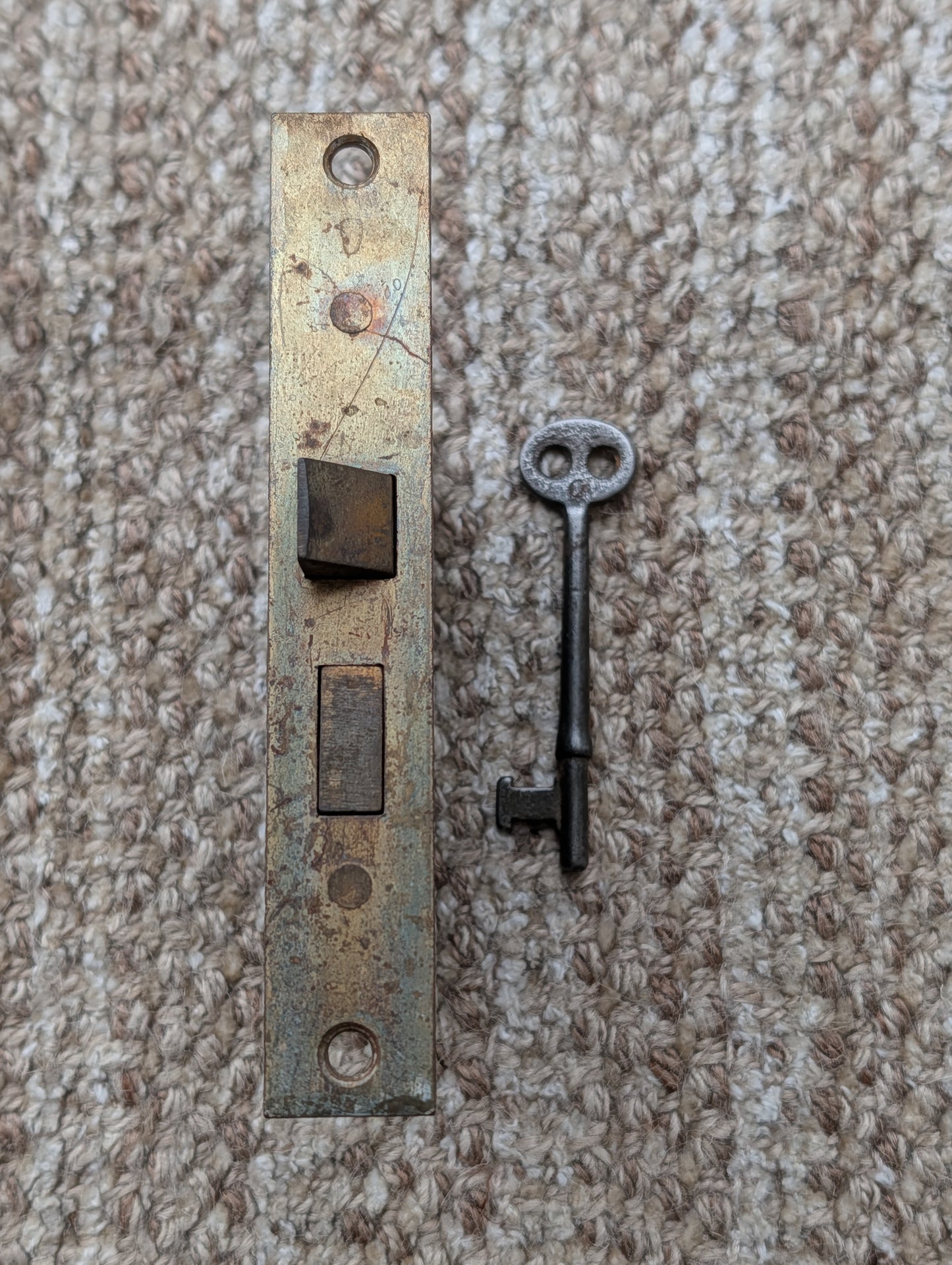 Antique Interior Penn Mortise Lock Door Hardware #2327 With Key