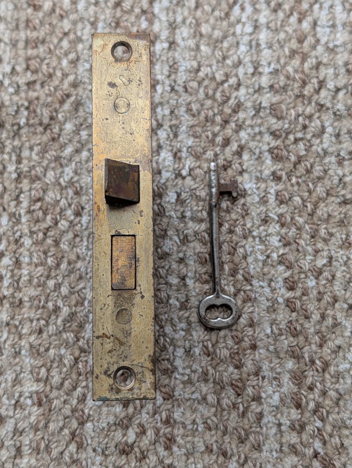 Antique Interior Penn Mortise Lock Door Hardware #2327 With Key