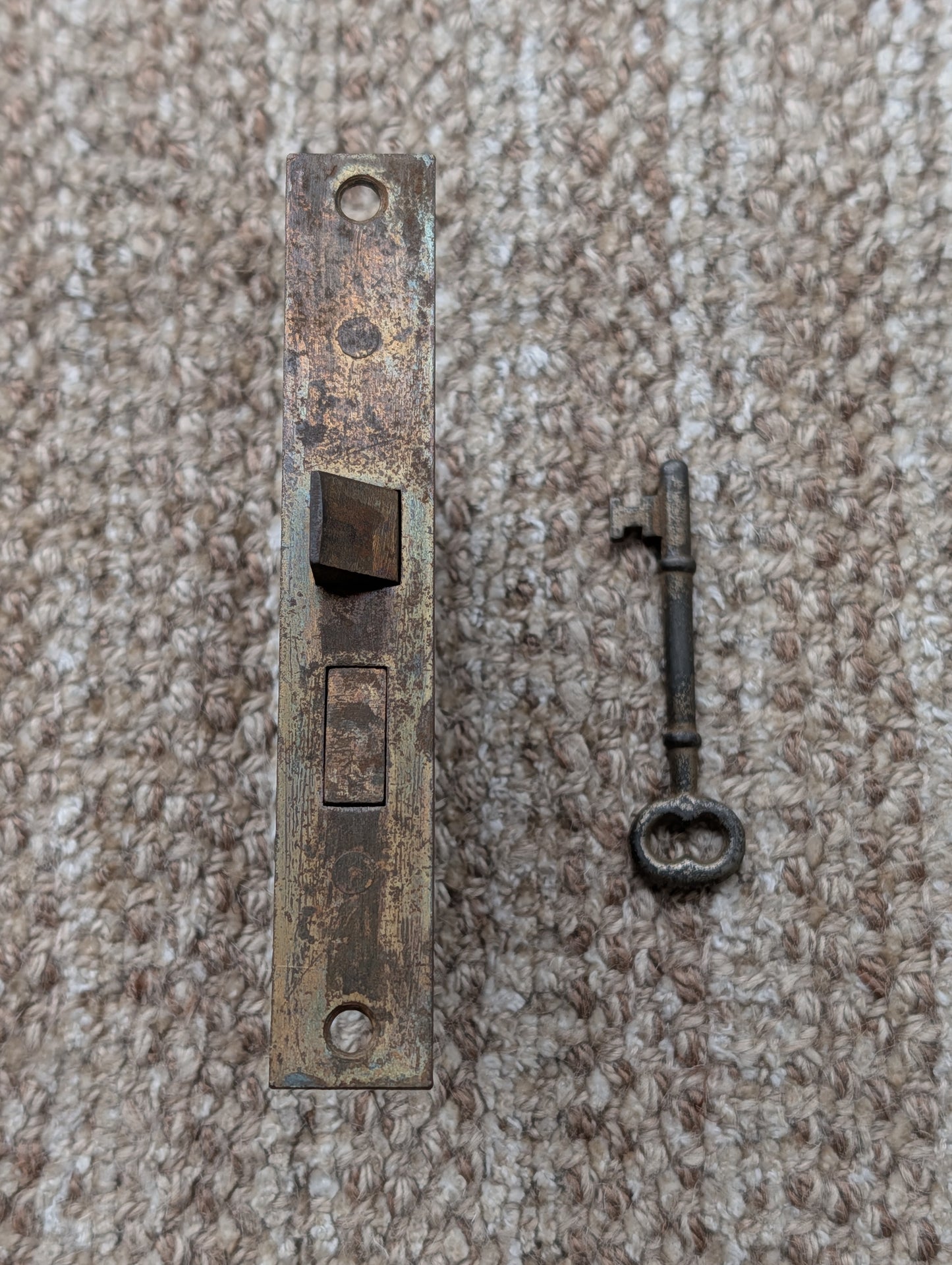 Antique Interior Penn Mortise Lock Door Hardware #2327 With Key