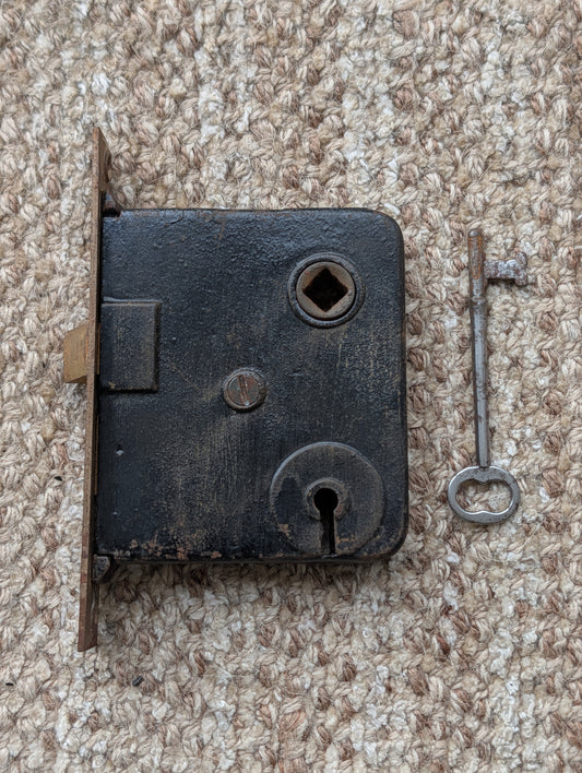 Antique Interior Mortise Lock Door Hardware  #8 A With Key