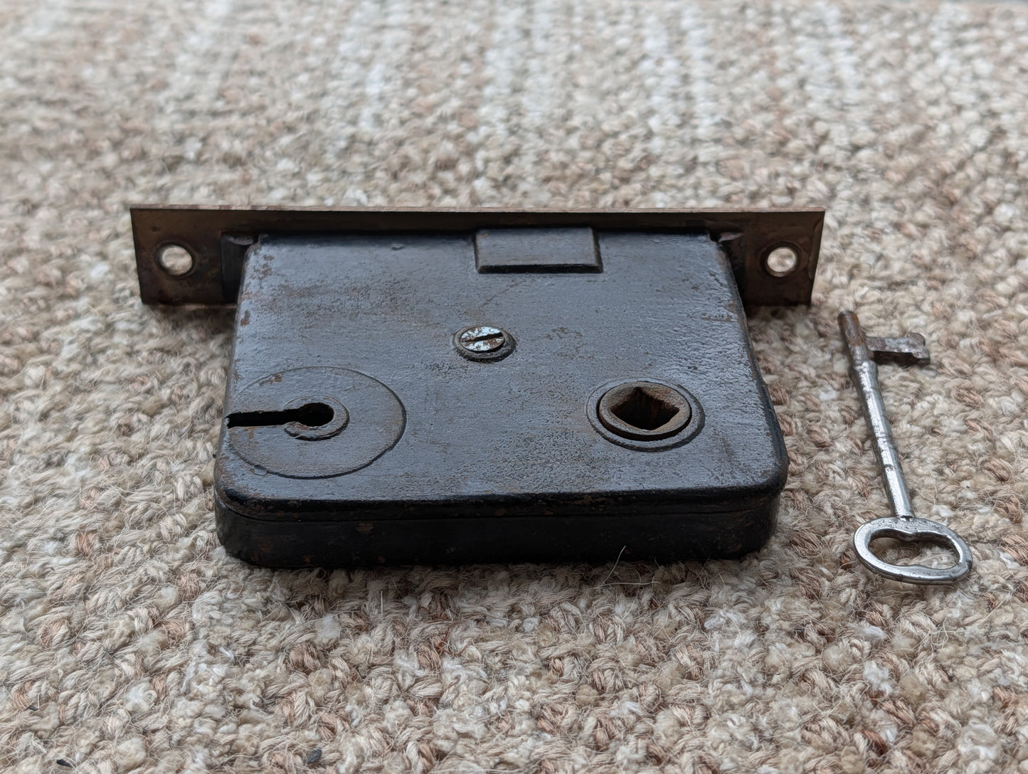 Antique Interior Mortise Lock Door Hardware  #8 A With Key
