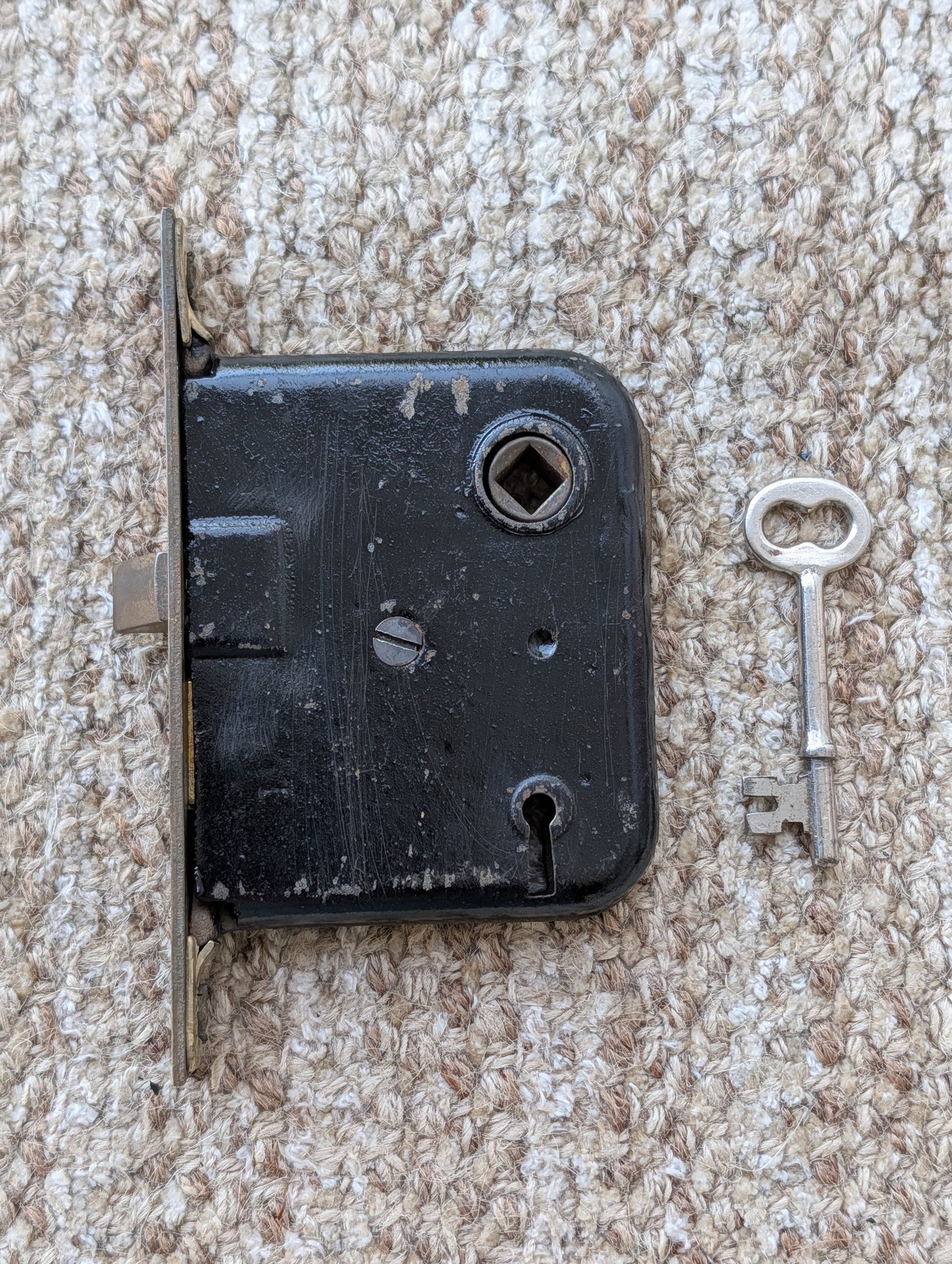 Antique Interior Mortise Lock Door Hardware  #3109 With Key