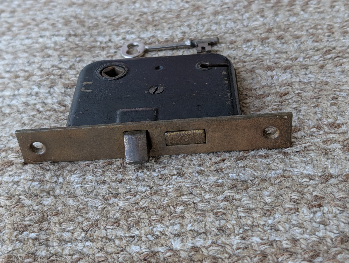 Antique Interior Mortise Lock Door Hardware  #3109 With Key