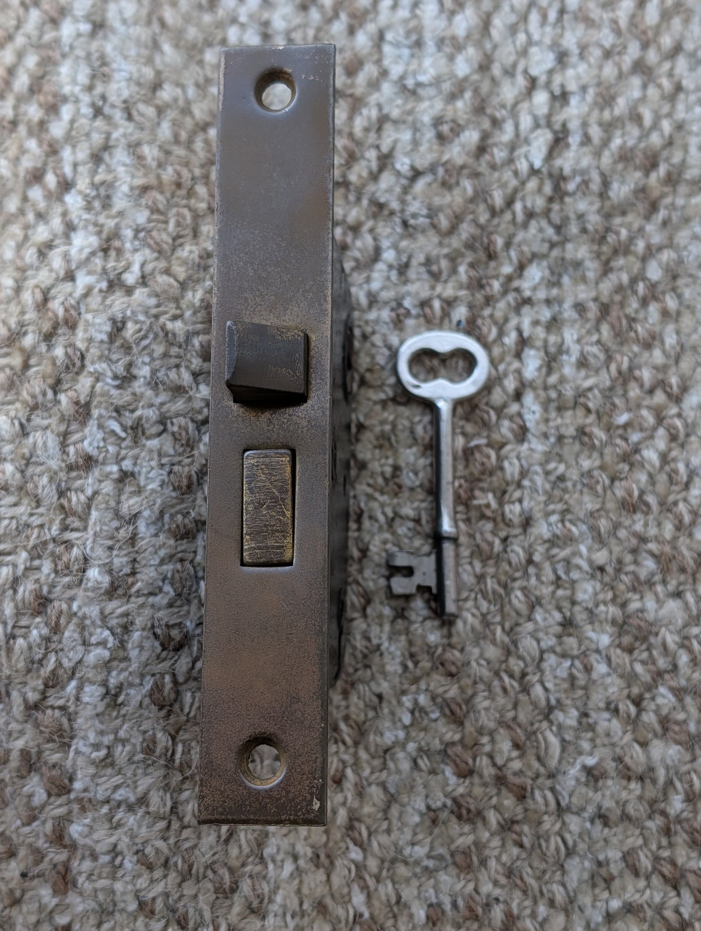Antique Interior Mortise Lock Door Hardware  #3109 With Key
