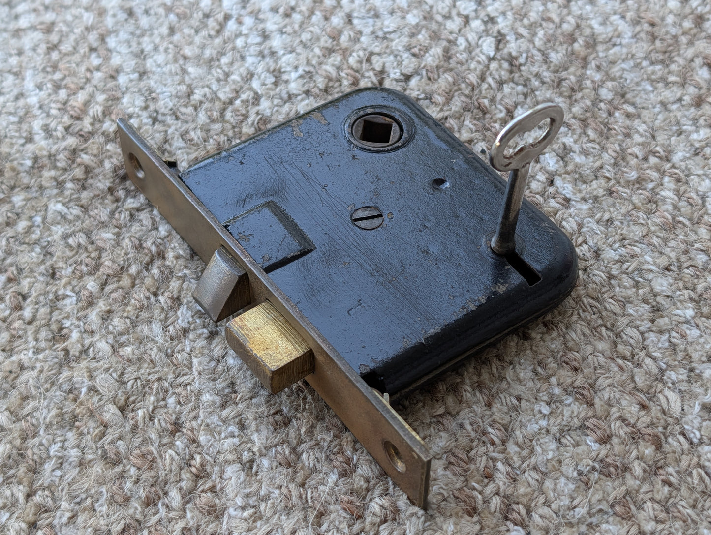 Antique Interior Mortise Lock Door Hardware  #3109 With Key