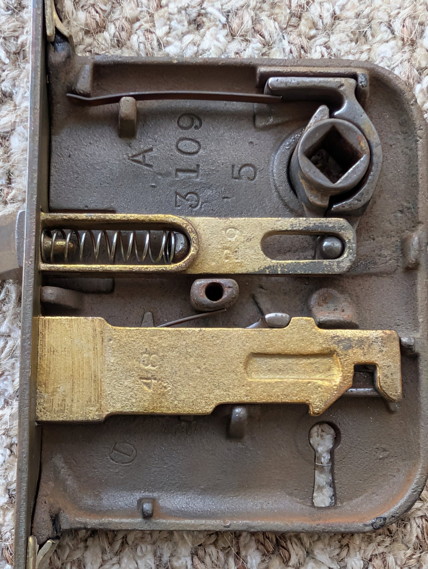 Antique Interior Mortise Lock Door Hardware  #3109 With Key