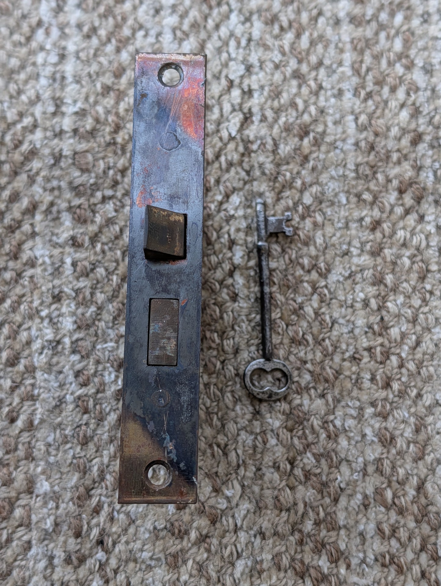 Antique Interior Penn Mortise Lock Door Hardware #2327 With Key