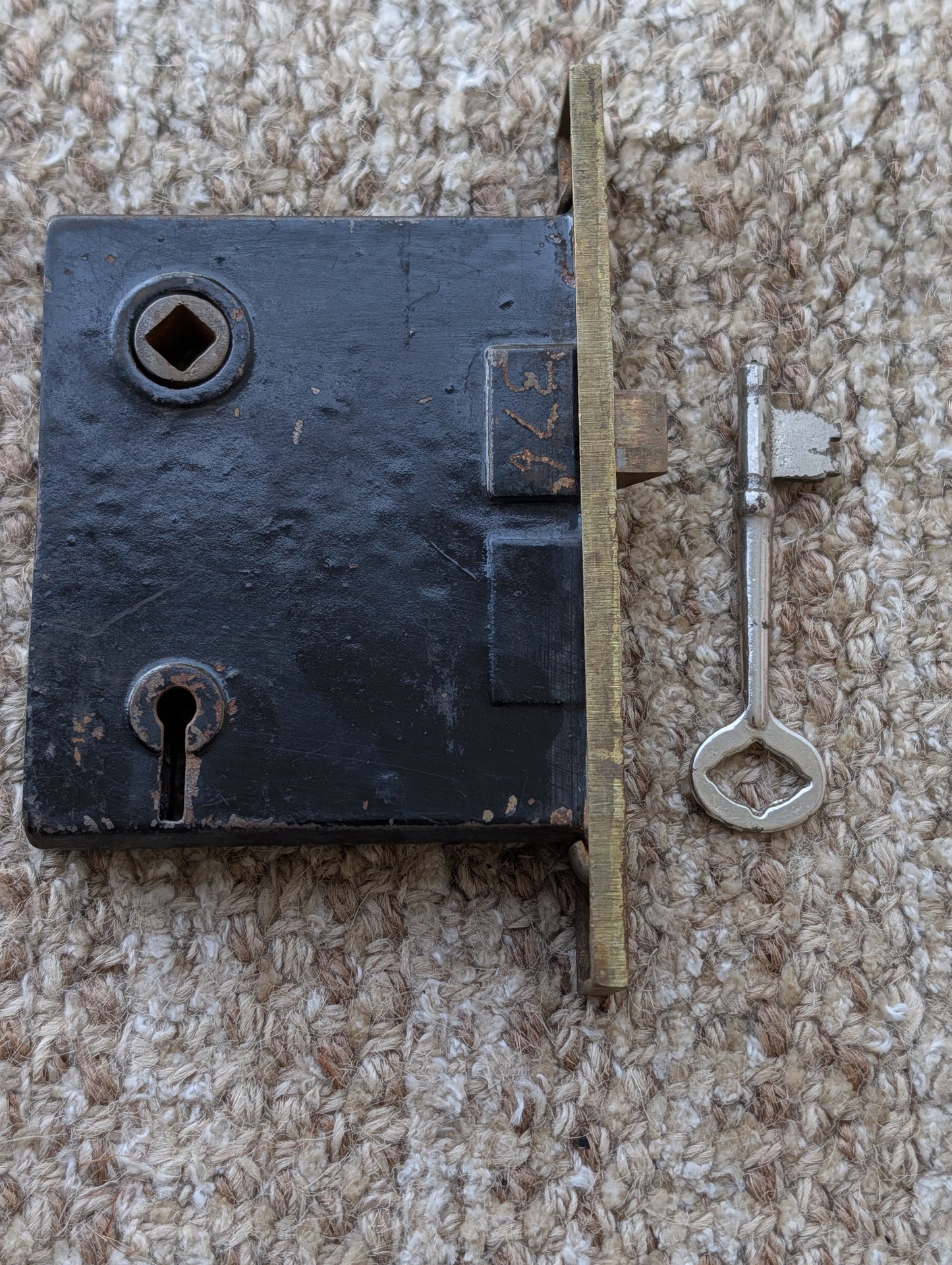 Antique Interior Norwalk Mortise Lock Door Hardware #9420 With Key