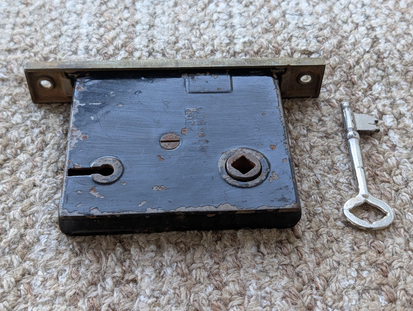 Antique Interior Norwalk Mortise Lock Door Hardware #9420 With Key