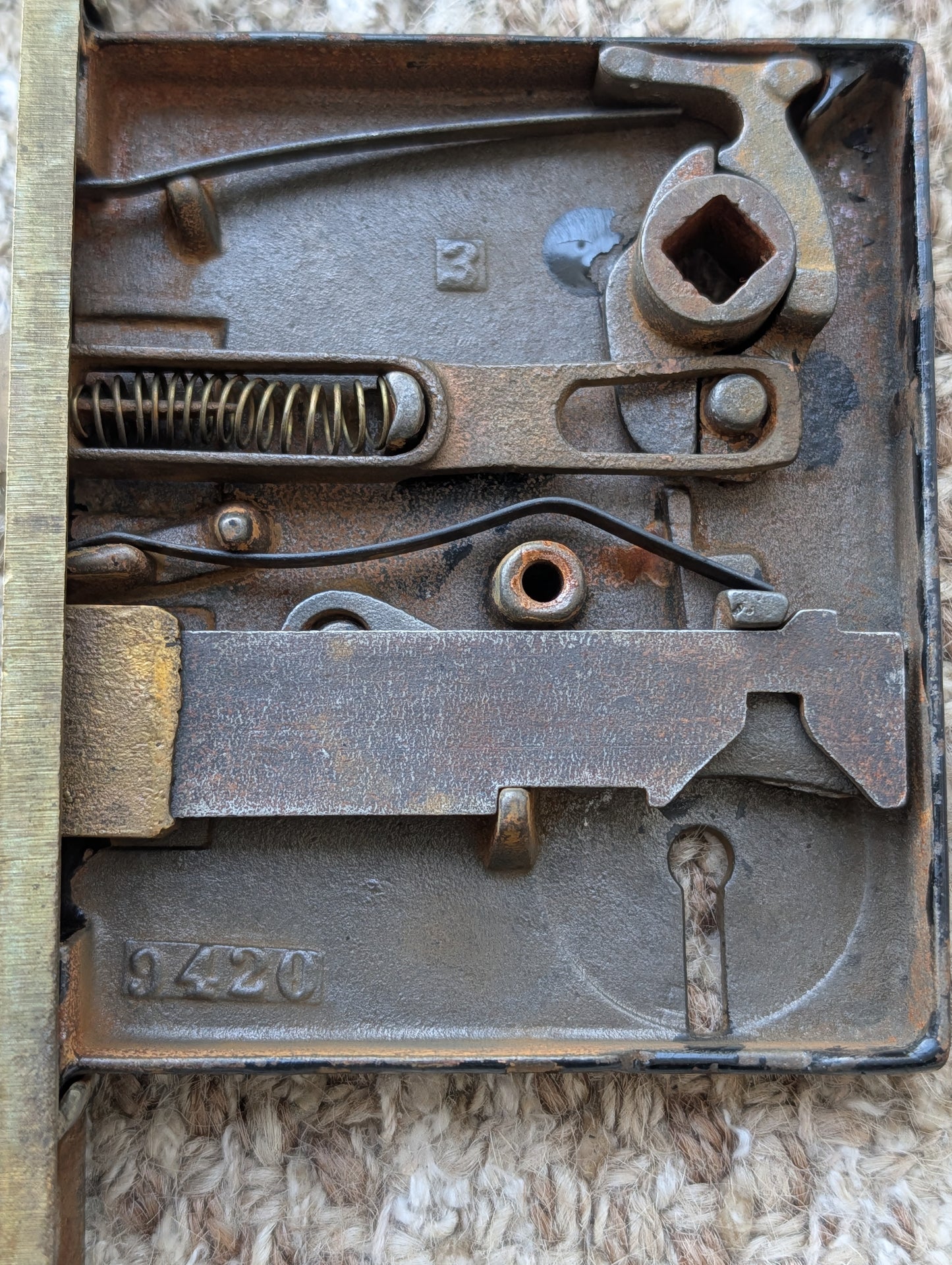 Antique Interior Norwalk Mortise Lock Door Hardware #9420 With Key