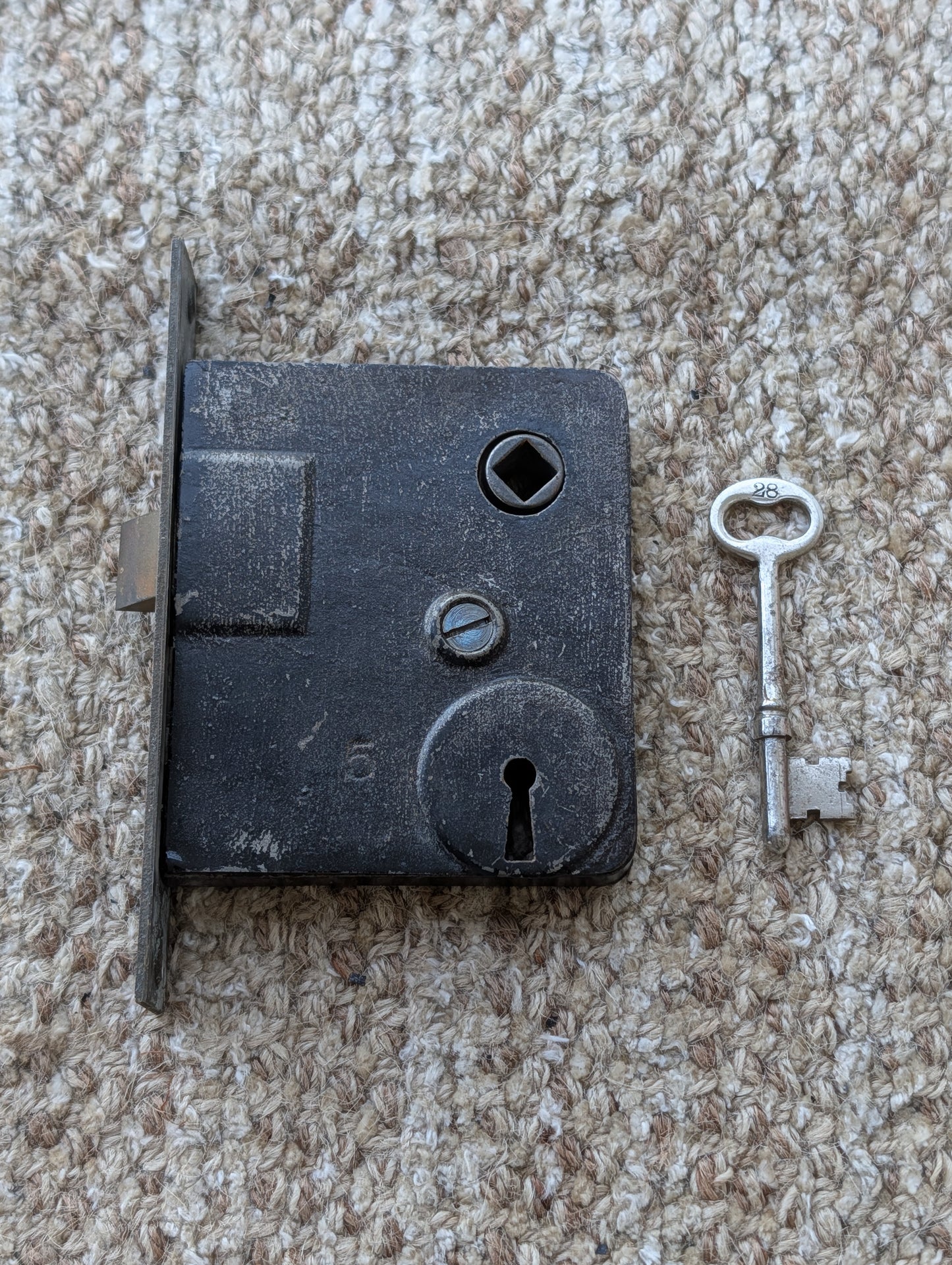 Antique Interior Mortise Lock Door Hardware #5 C 5 With Key