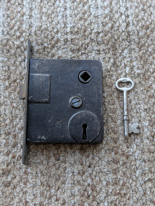 Antique Interior Mortise Lock Door Hardware #5 C 5 With Key