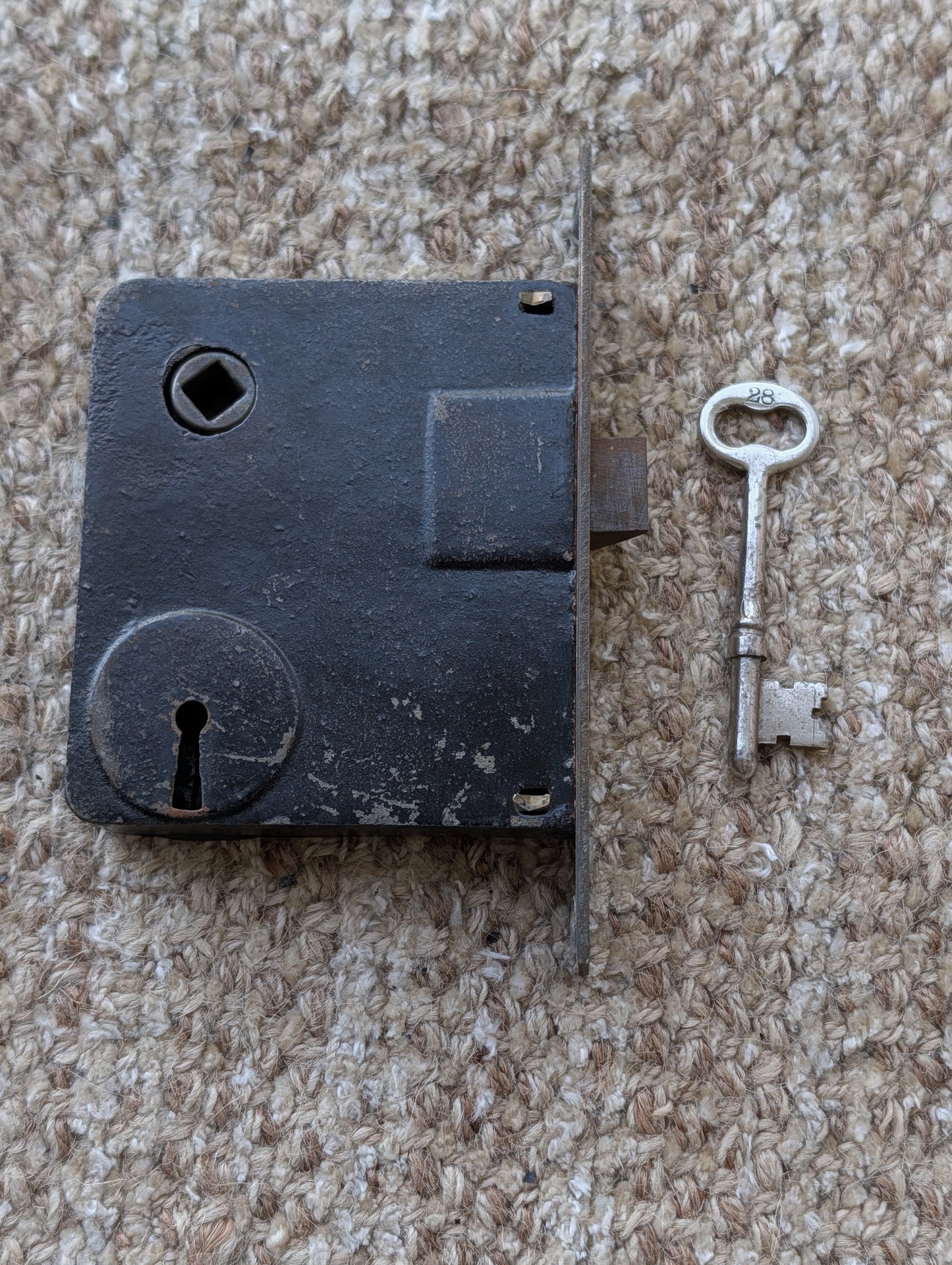 Antique Interior Mortise Lock Door Hardware #5 C 5 With Key