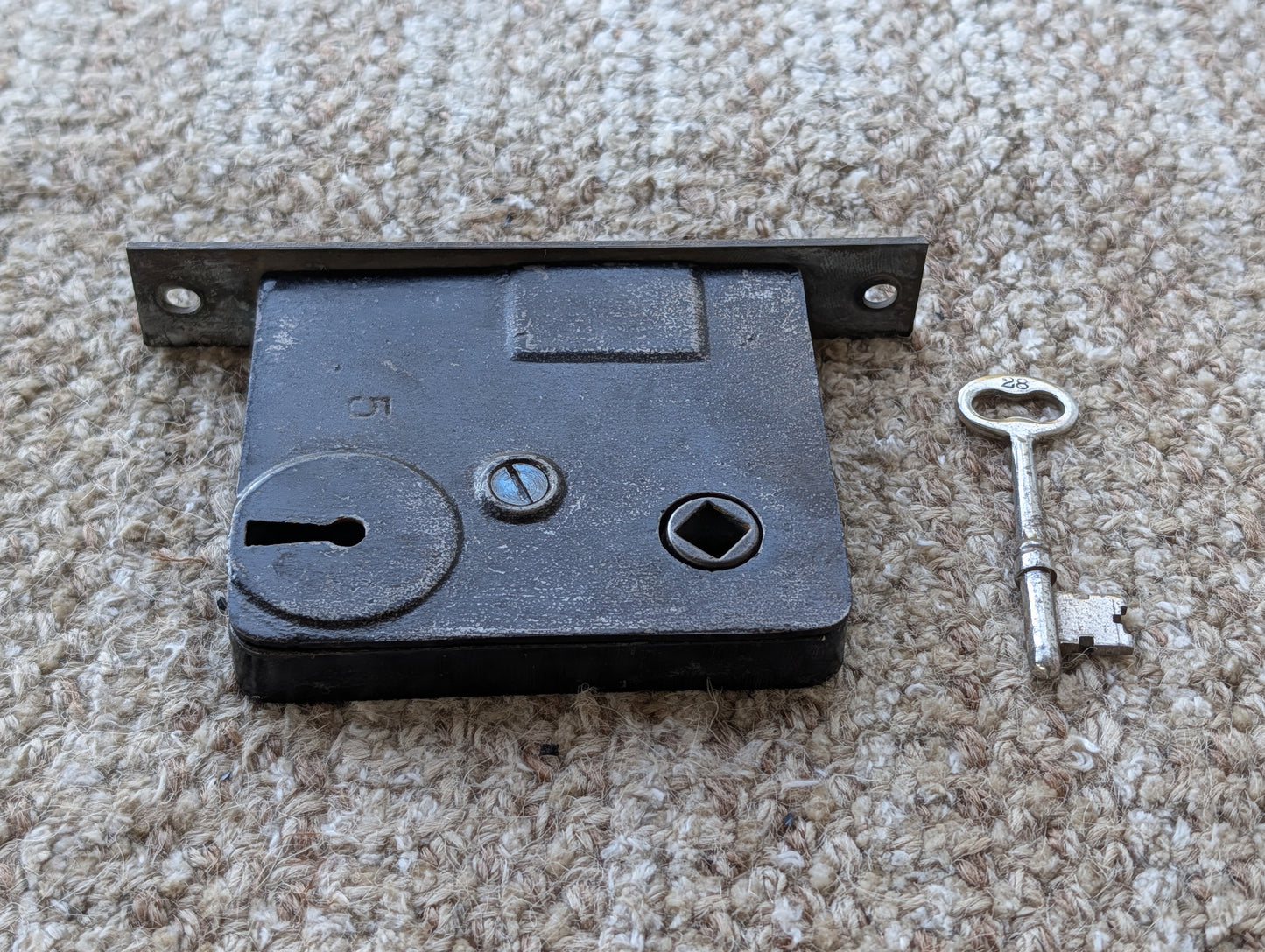 Antique Interior Mortise Lock Door Hardware #5 C 5 With Key