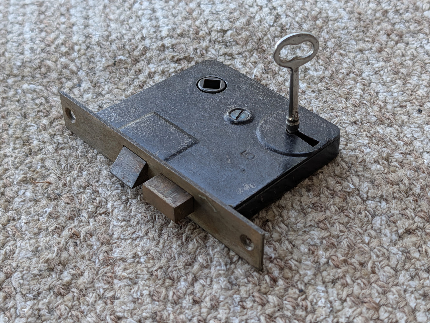 Antique Interior Mortise Lock Door Hardware #5 C 5 With Key