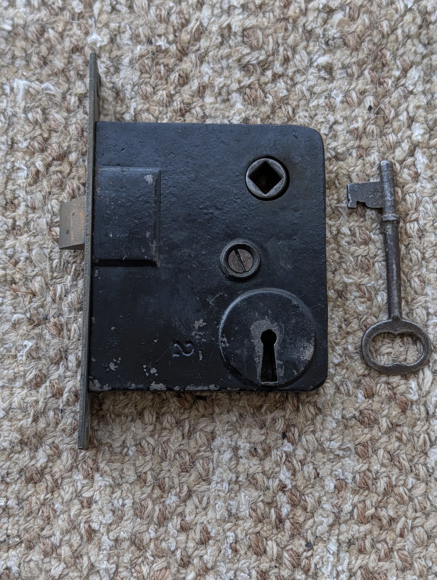 Antique Interior Mortise Lock Door Hardware #2 U S With Key