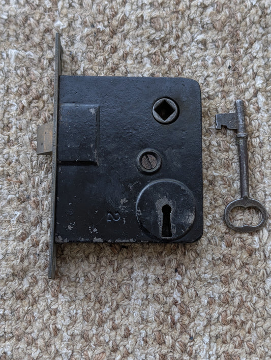 Antique Interior Mortise Lock Door Hardware #2 U S With Key
