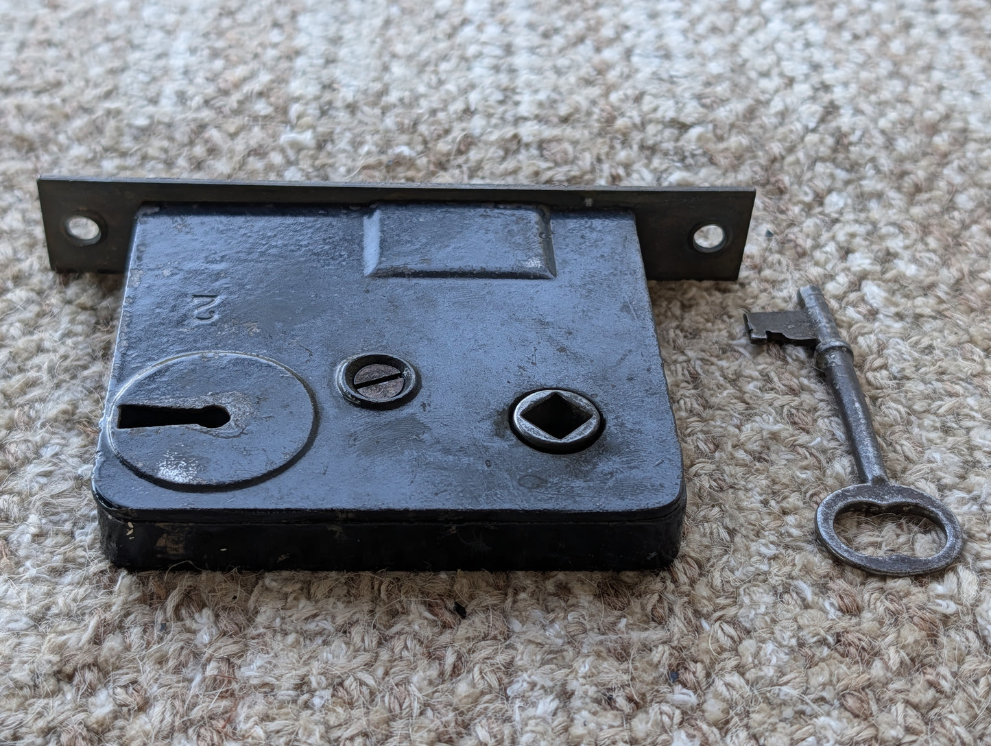 Antique Interior Mortise Lock Door Hardware #2 U S With Key