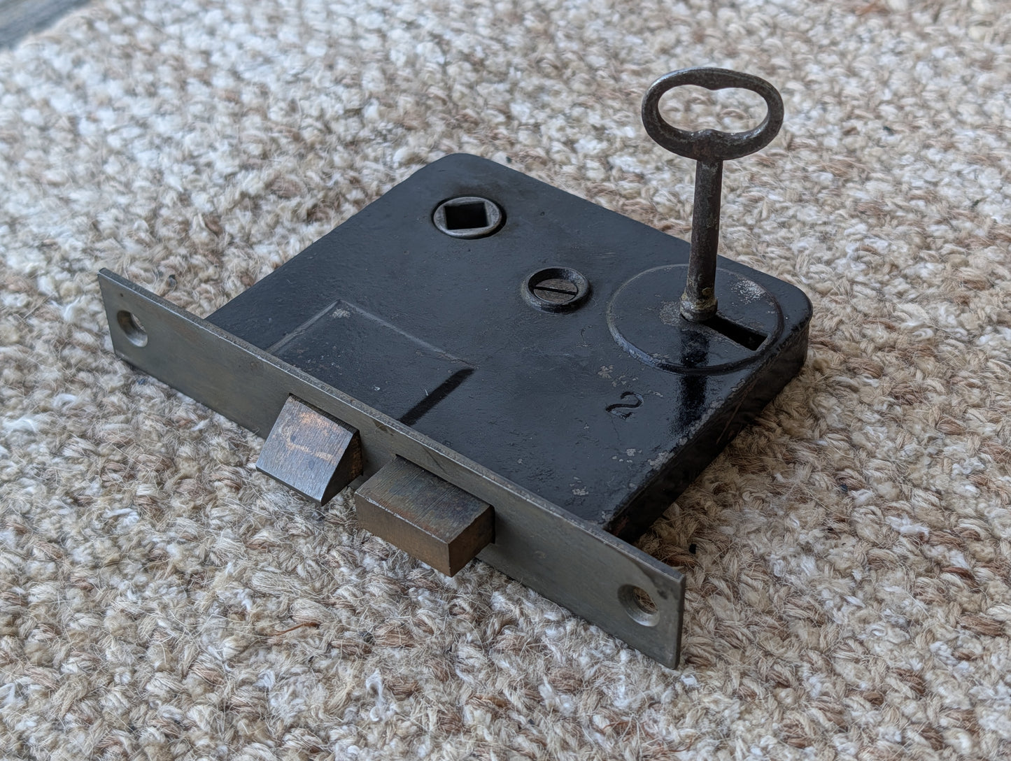 Antique Interior Mortise Lock Door Hardware #2 U S With Key