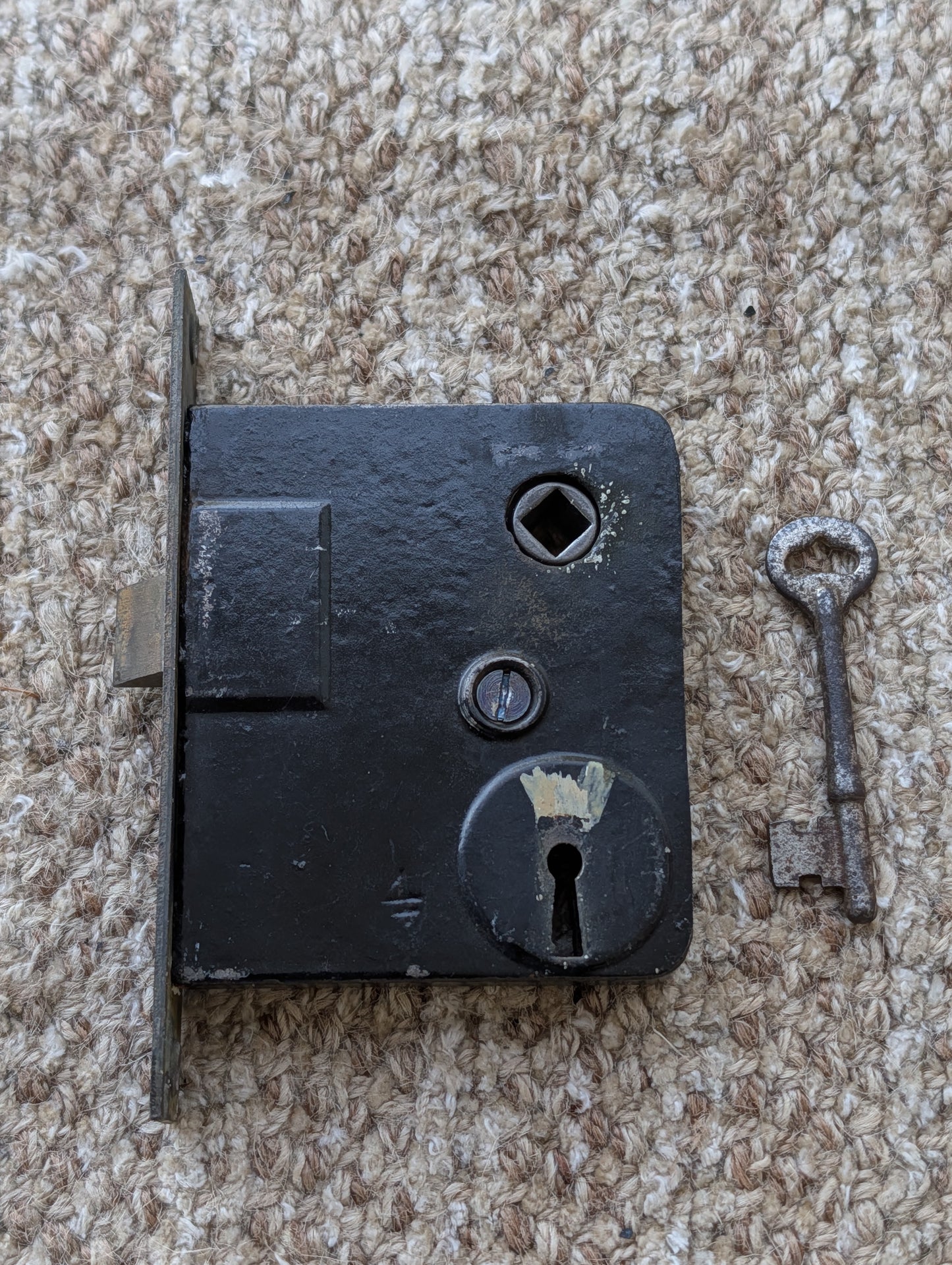 Antique Interior Mortise Lock Door Hardware #4 P With Key
