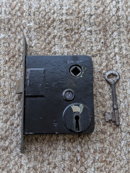 Antique Interior Mortise Lock Door Hardware #4 P With Key