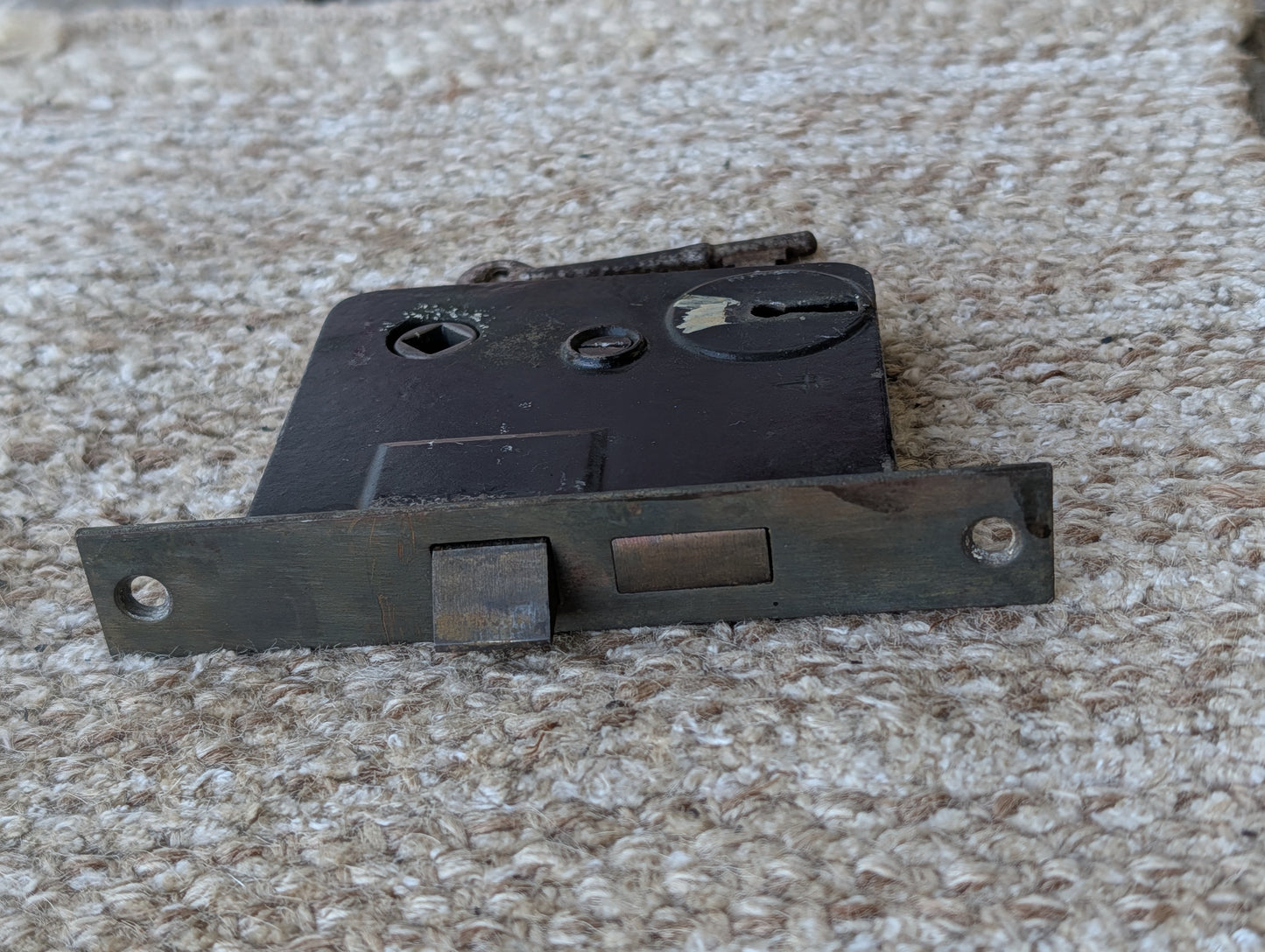 Antique Interior Mortise Lock Door Hardware #4 P With Key