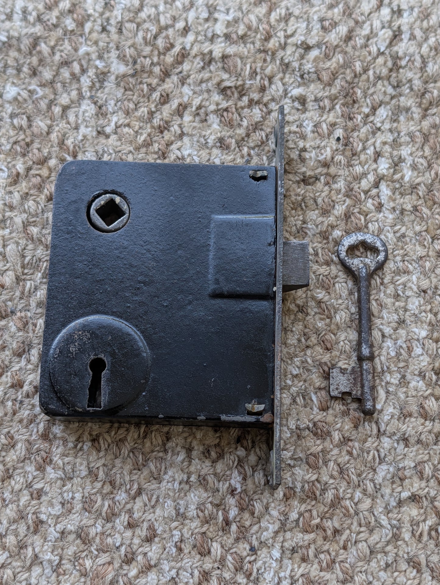 Antique Interior Mortise Lock Door Hardware #4 P With Key